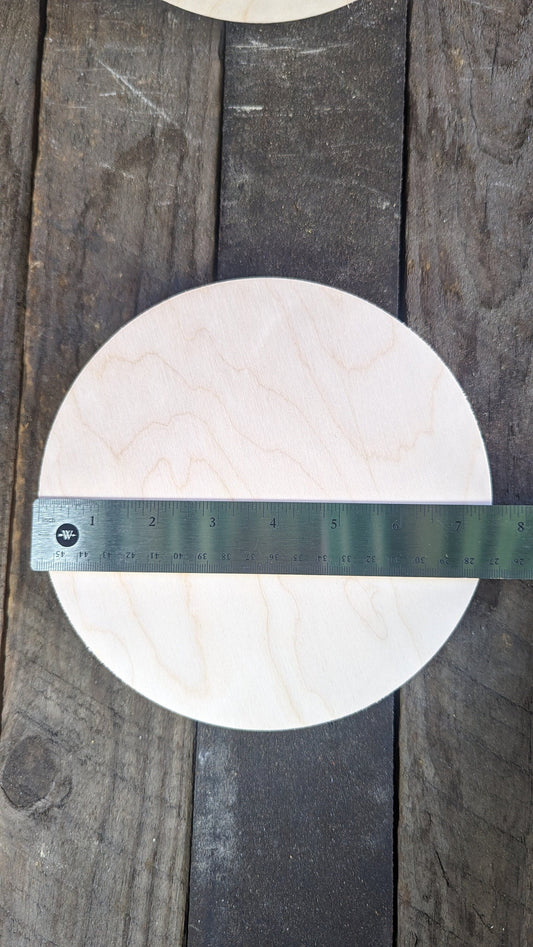 7.5" Baltic Birch Wood Circle, Unfinished DIY Craft Plaque