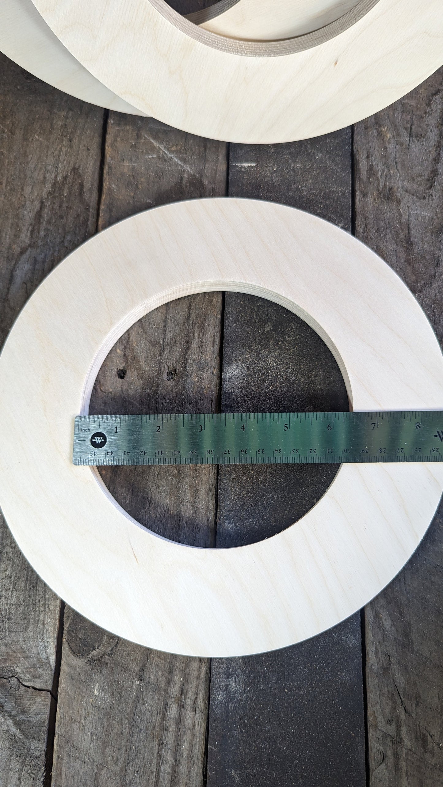 11" Baltic Birch Wood Circle, 6.5" Center Hole, Craft Supplies