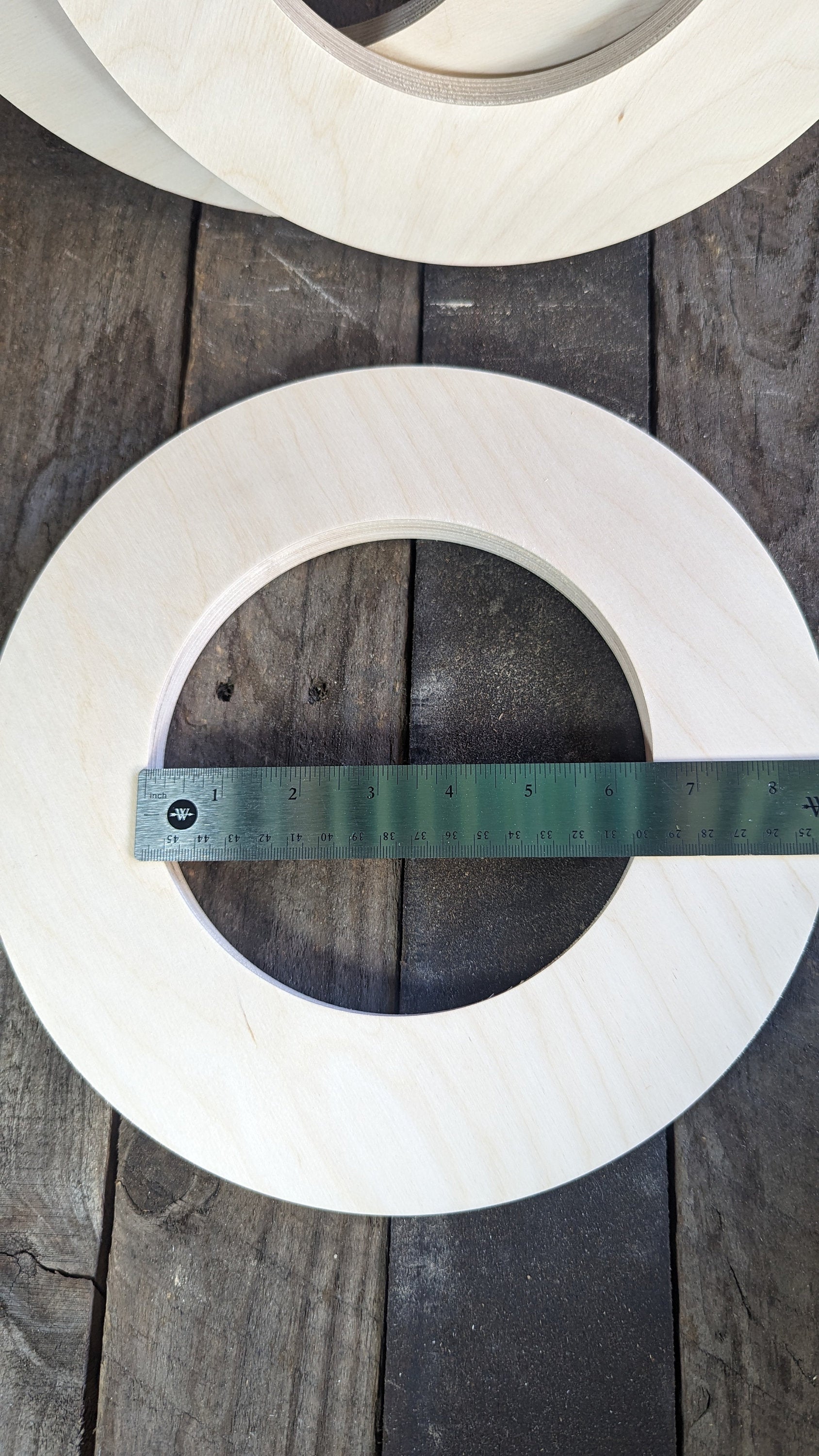 11" Baltic Birch Wood Circle, 6.5" Center Hole, Craft Supplies