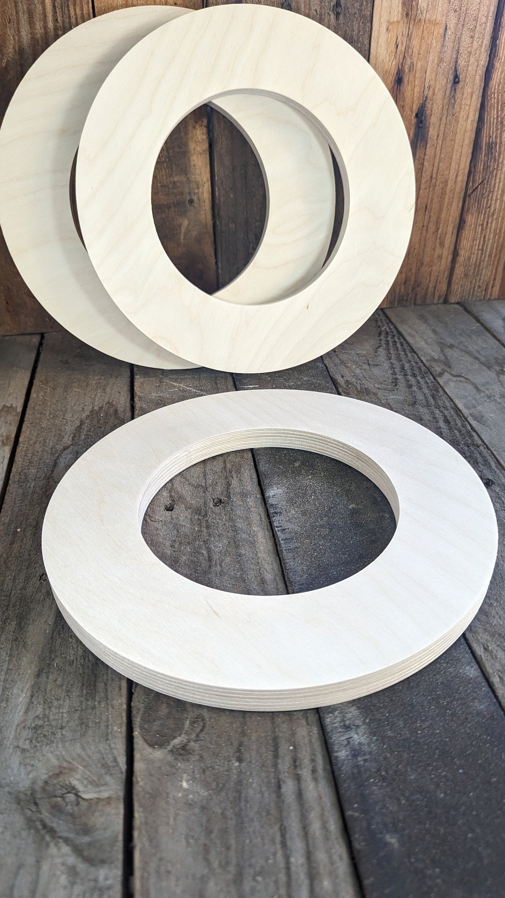 11" Wood Circle Disc with 6.5" (6-1/2")center hole, BALTIC BIRCH Wooden Circles, Blank Circles, Unfinished Wooden Circles, Circular