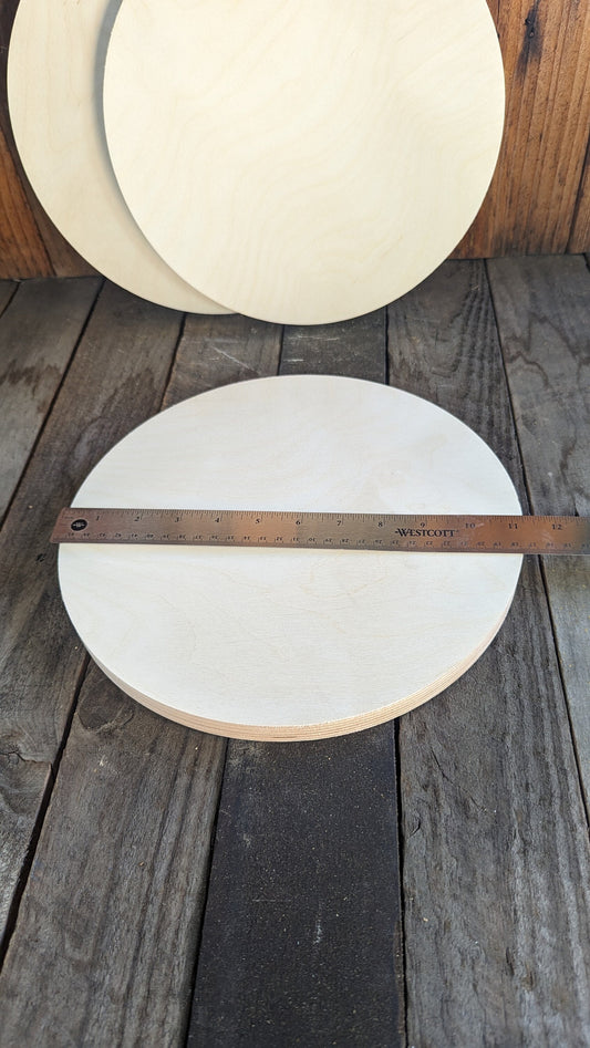 11.25" Baltic Birch Wood Circle, Unfinished Plaque, DIY Craft Supply