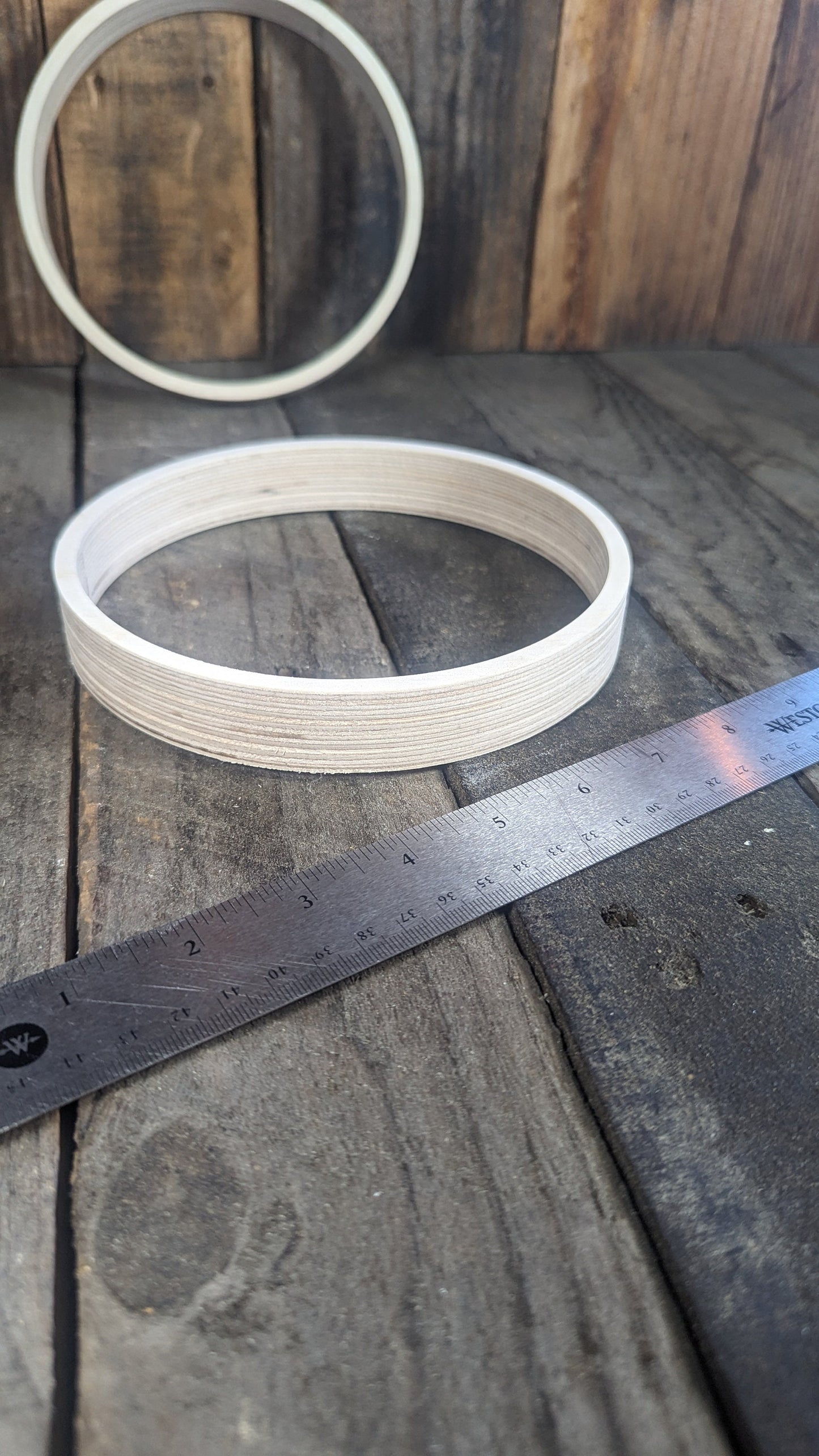6.5" Baltic Birch Wood Donut, 6" Center Hole, DIY Crafting Supplies