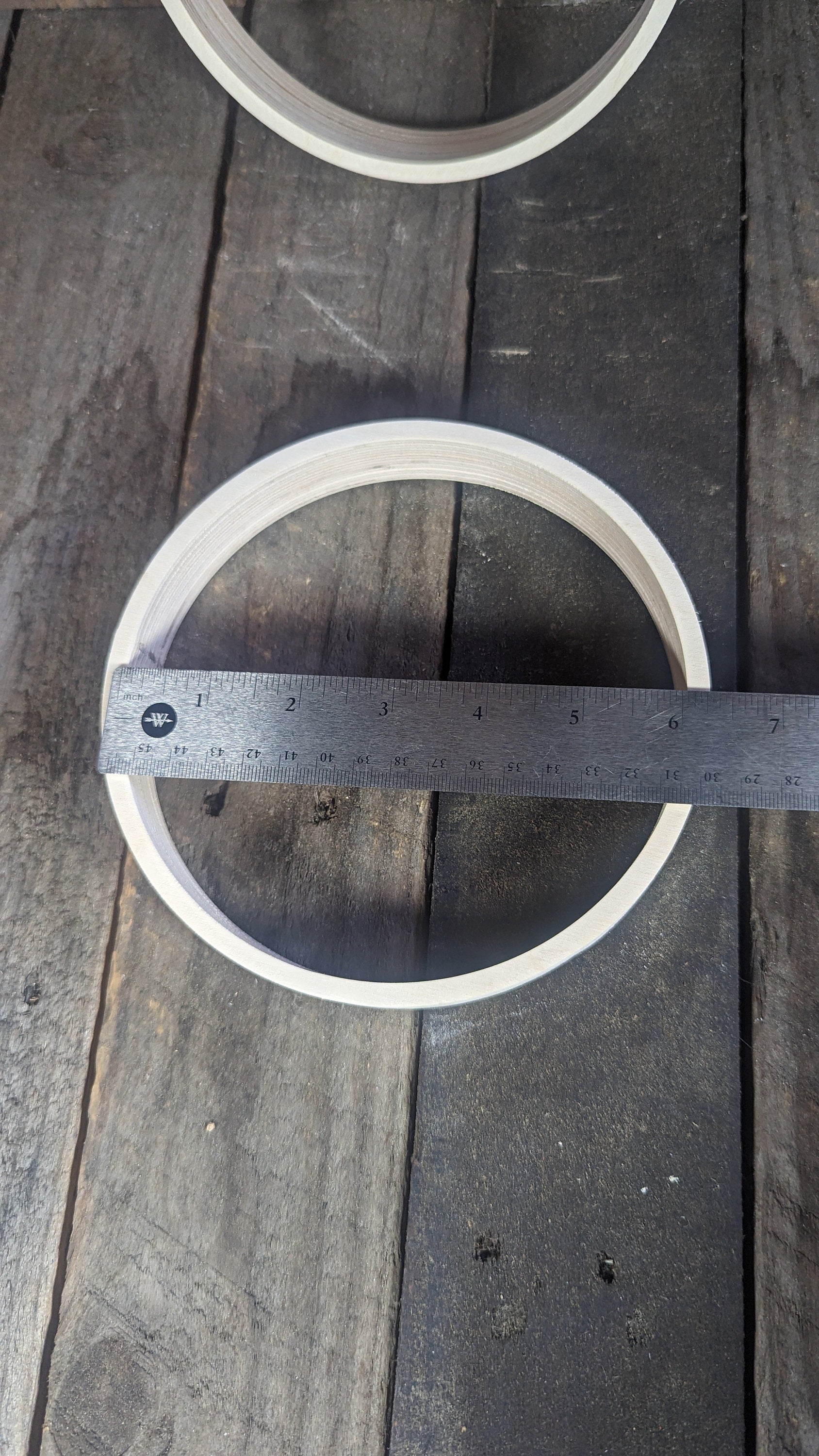 6.5" Baltic Birch Wood Donut, 6" Center Hole, DIY Crafting Supplies