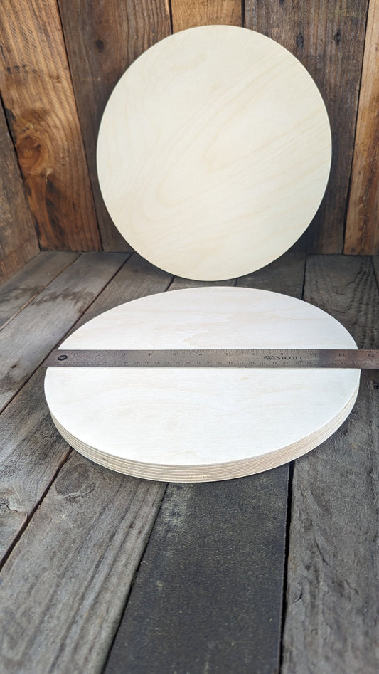 11.625" Baltic Birch Wood Circle, Unfinished DIY Craft Plaque