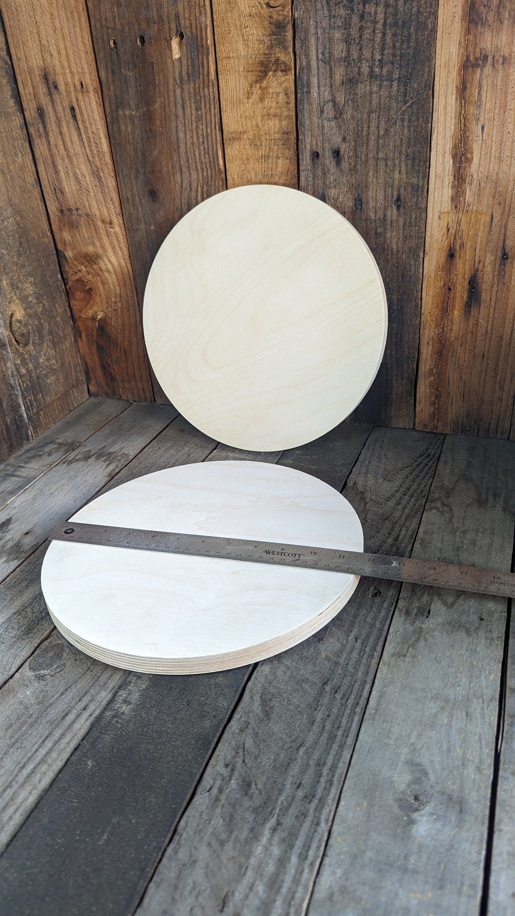 11.625" Baltic Birch Wood Circle, Unfinished DIY Craft Plaque