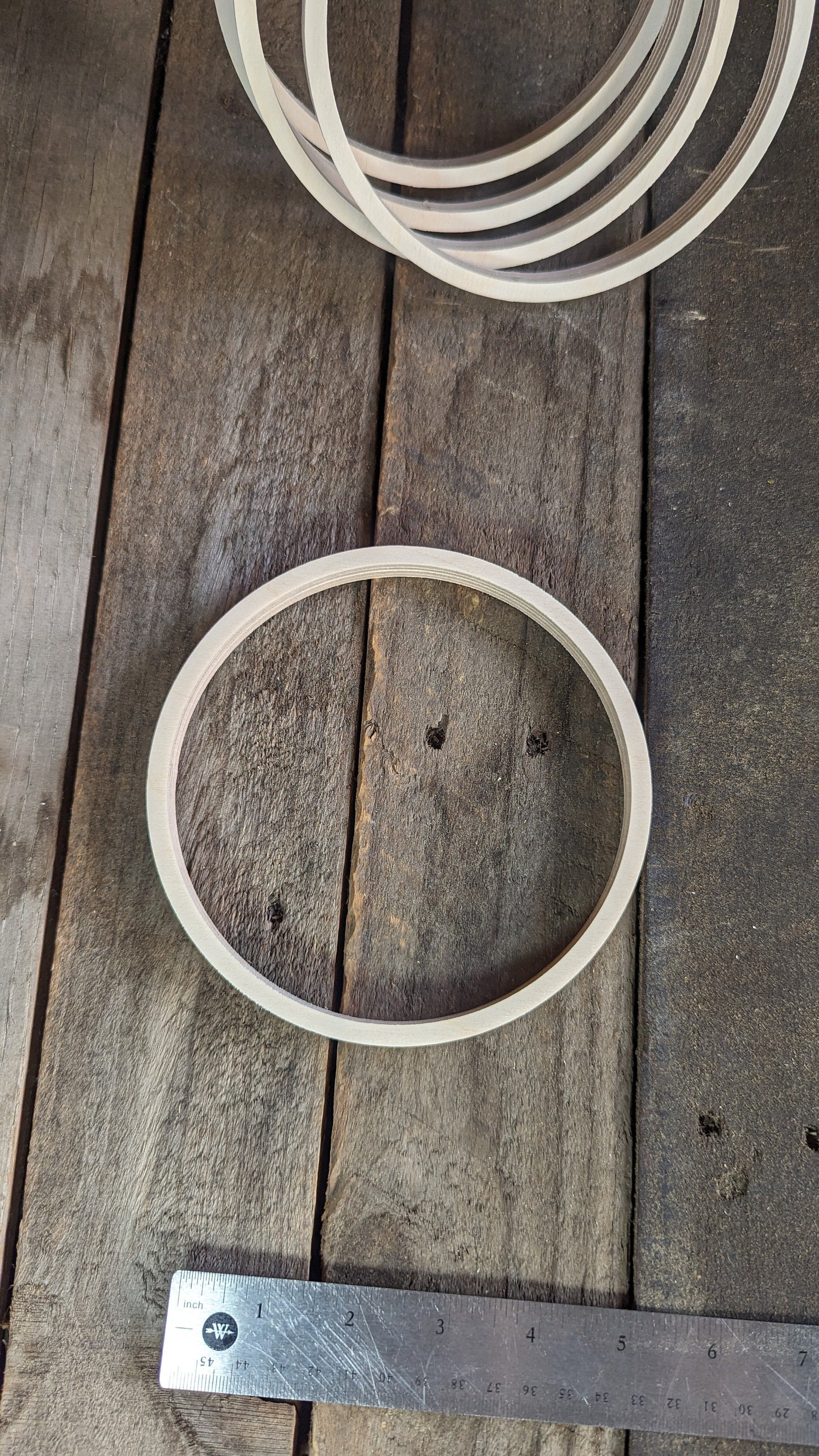 6" Wood Donut with 5.5" hole, BALTIC BIRCH - Wooden Circles, Blank Circles, Unfinished, Circular Wood, Ring Shape, DIY Crafting Supplies