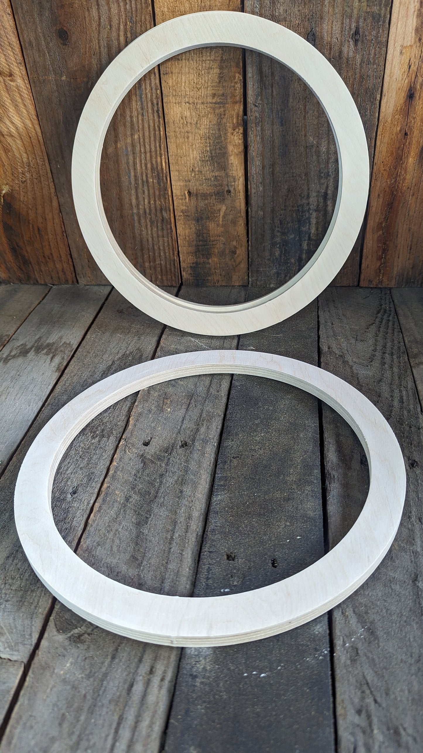 12" Baltic Birch Wood Donut Ring, 10" Center Hole, Craft DIY