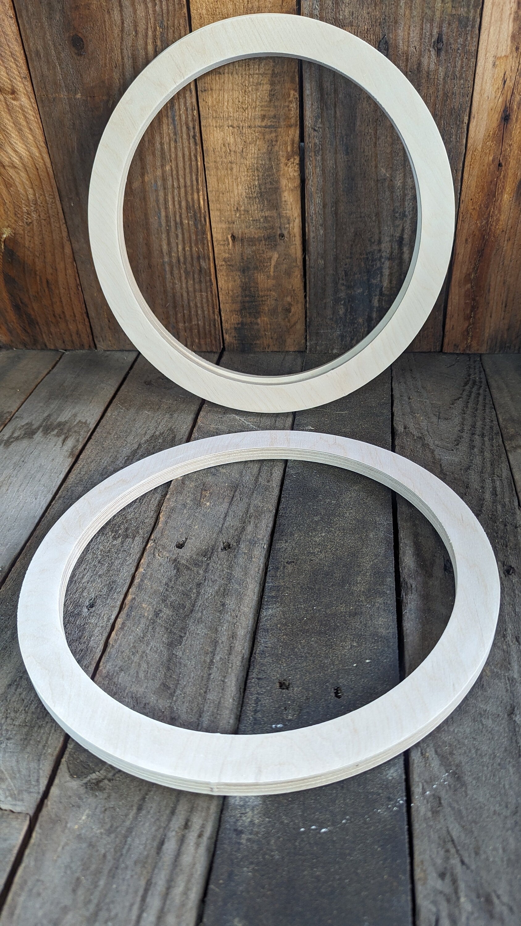 12" Baltic Birch Wood Donut Ring, 10" Center Hole, Craft DIY