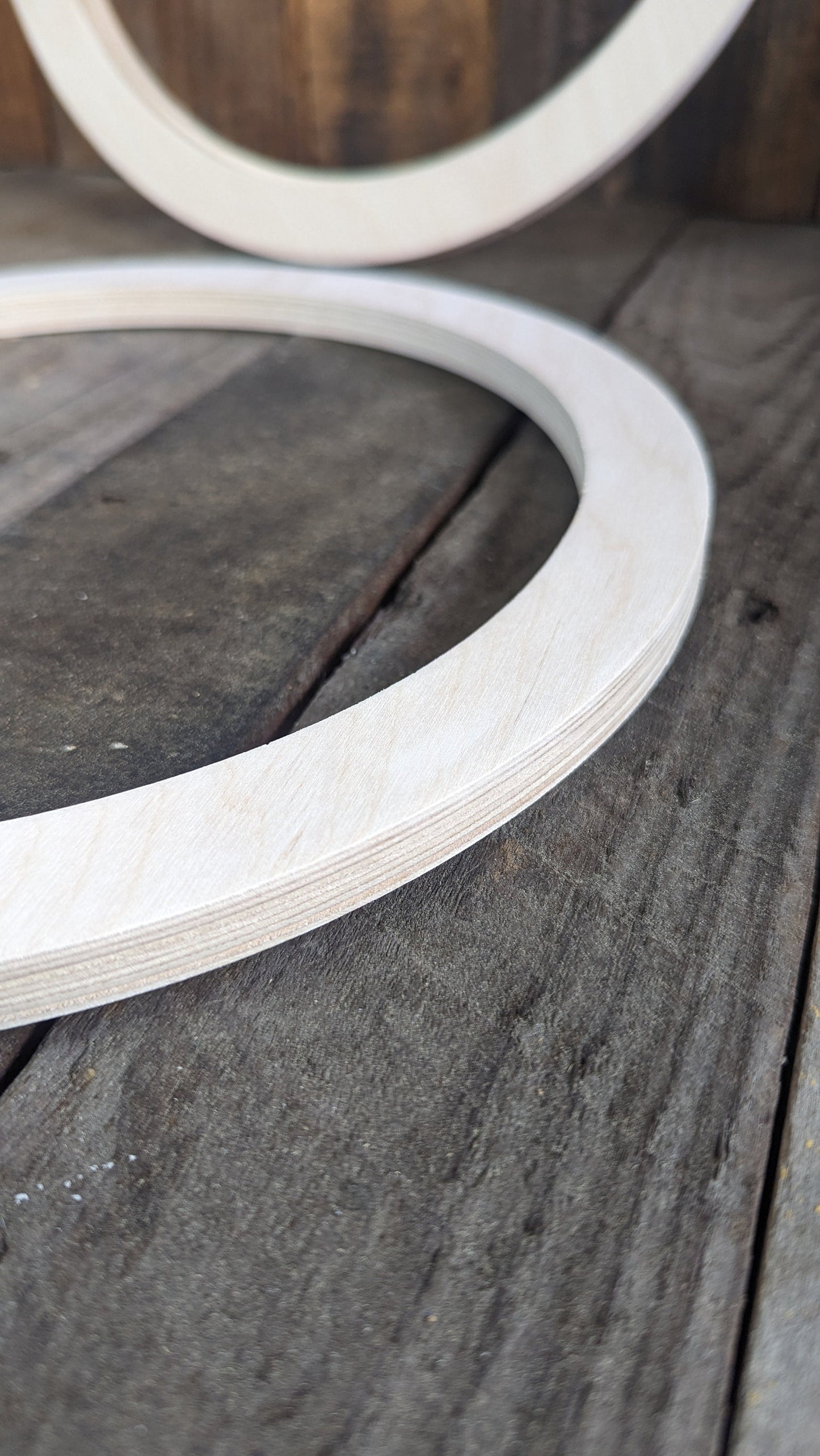 12" Baltic Birch Wood Donut Ring, 10" Center Hole, Craft DIY
