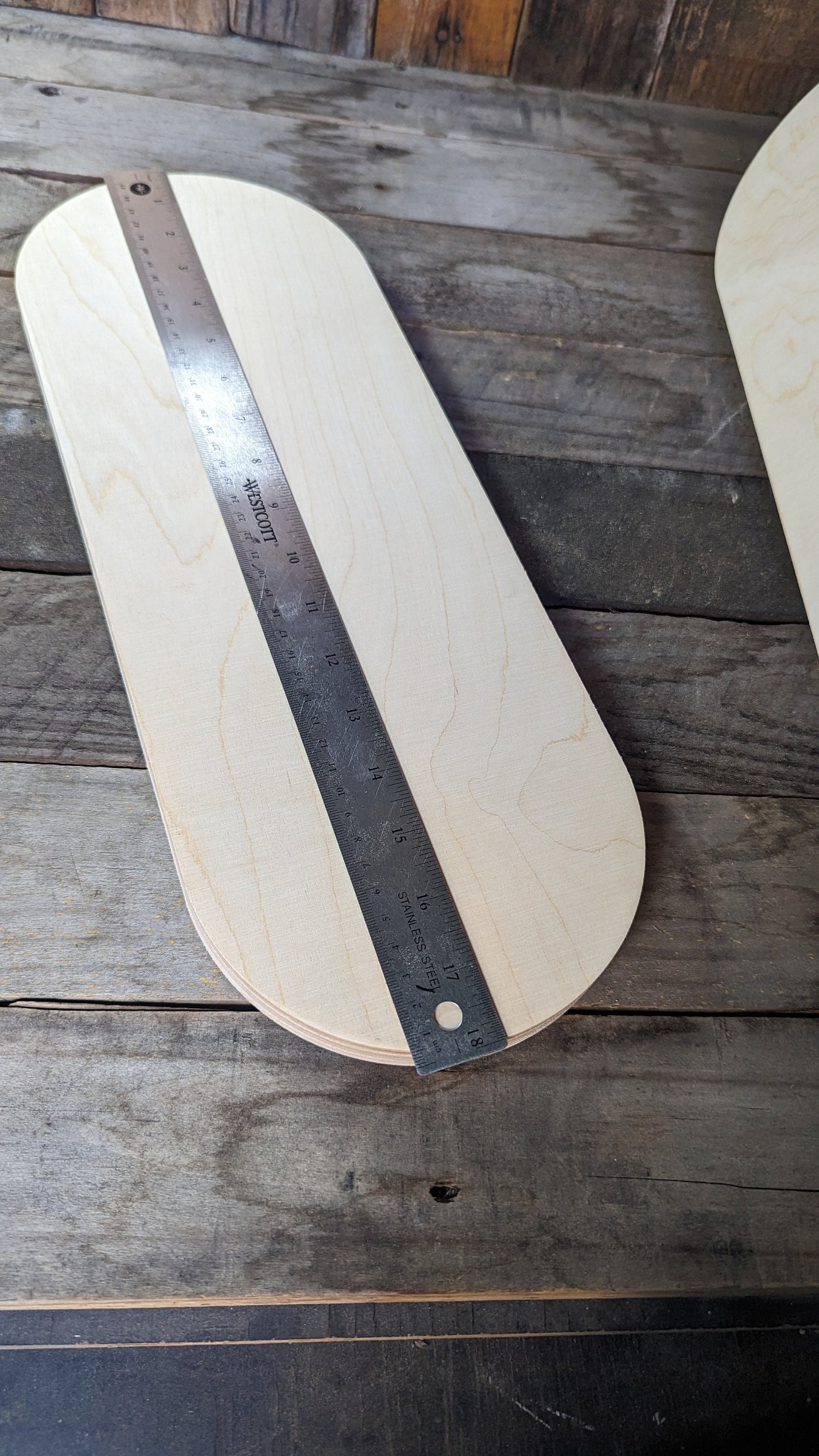 6.5" x 18" Baltic Birch Wood Oblong, Unfinished Craft Plank