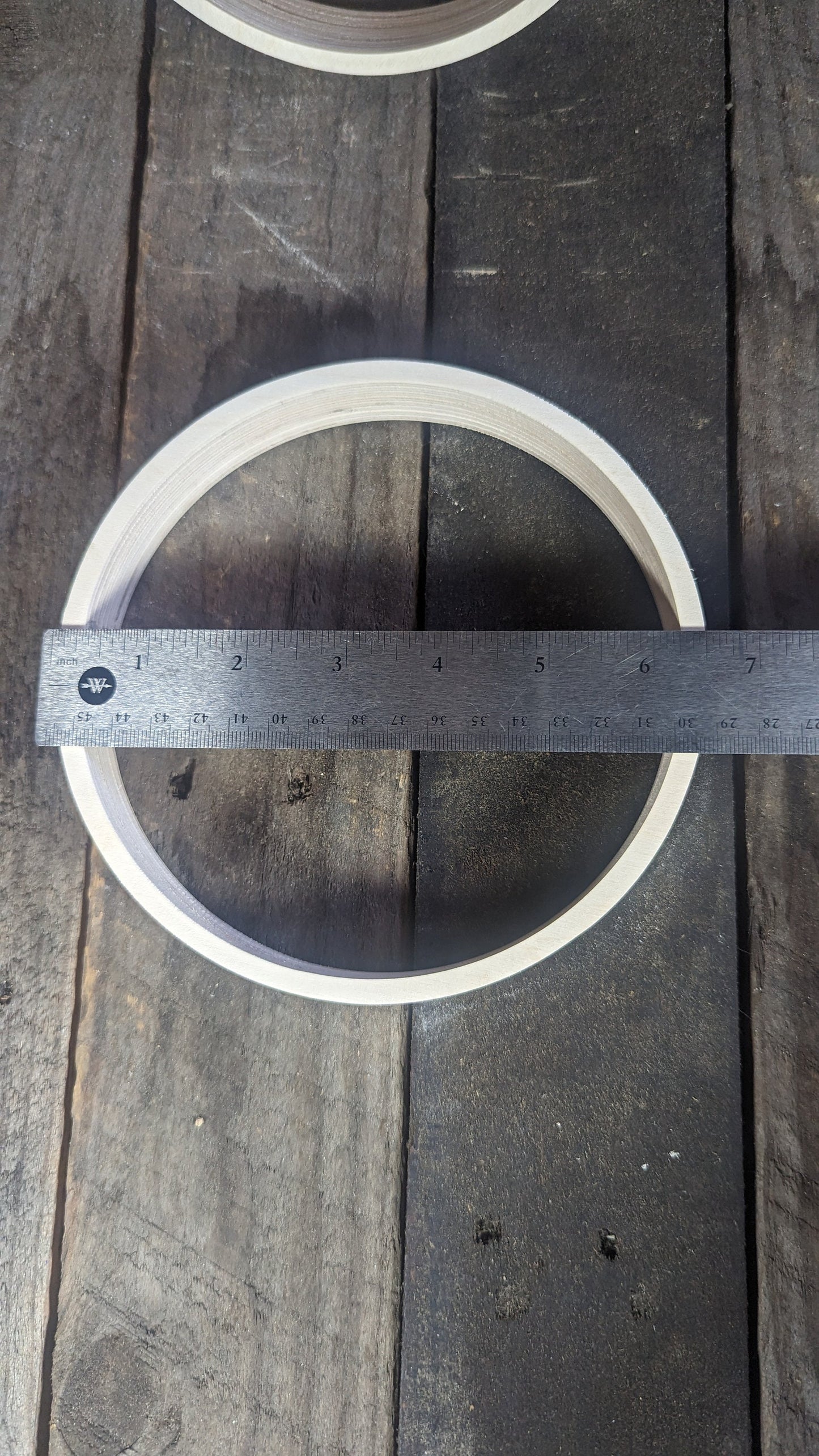6.5" Baltic Birch Wood Donut, 6" Center Hole, DIY Crafting Supplies