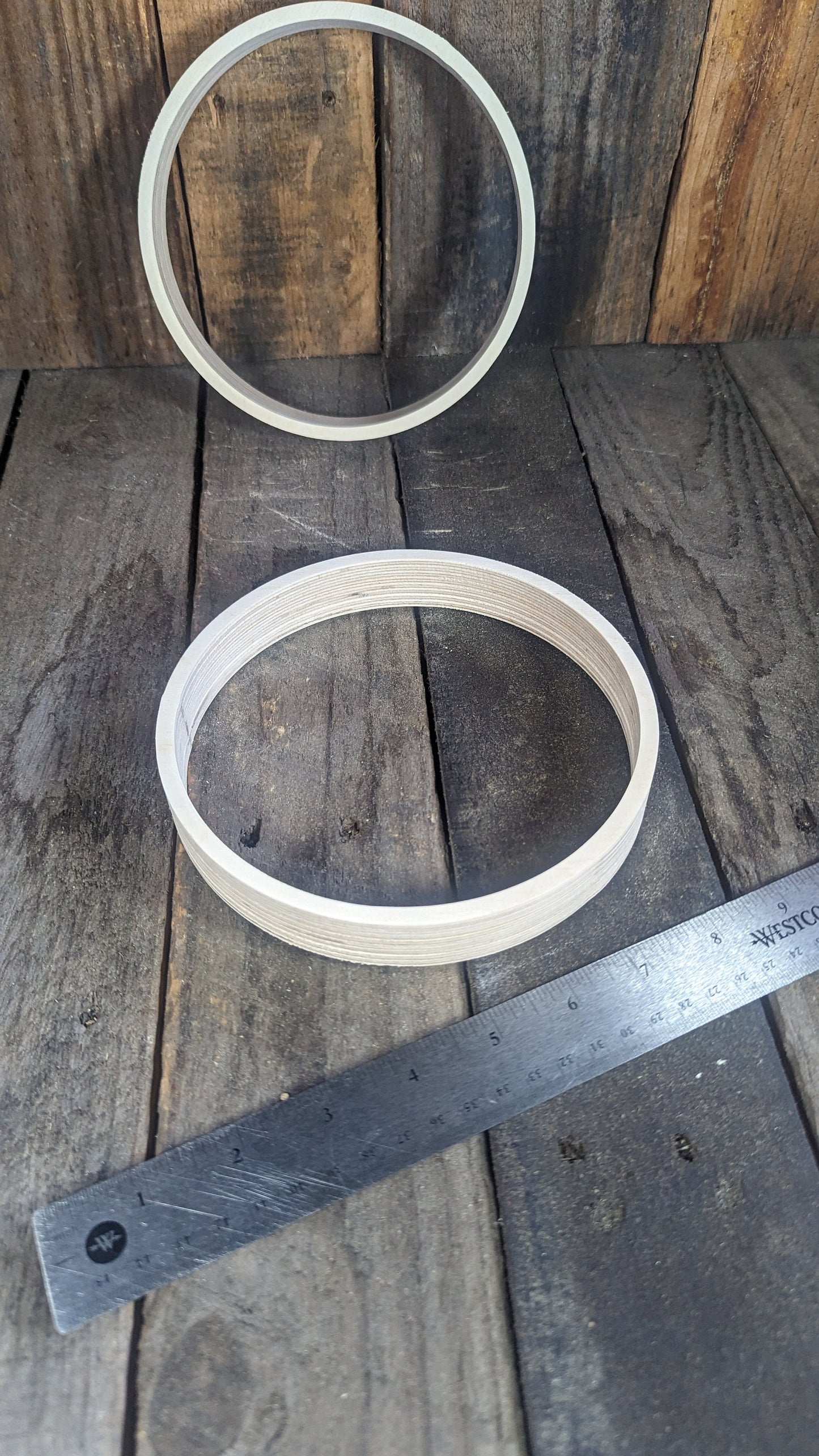 6.5" Baltic Birch Wood Donut, 6" Center Hole, DIY Crafting Supplies
