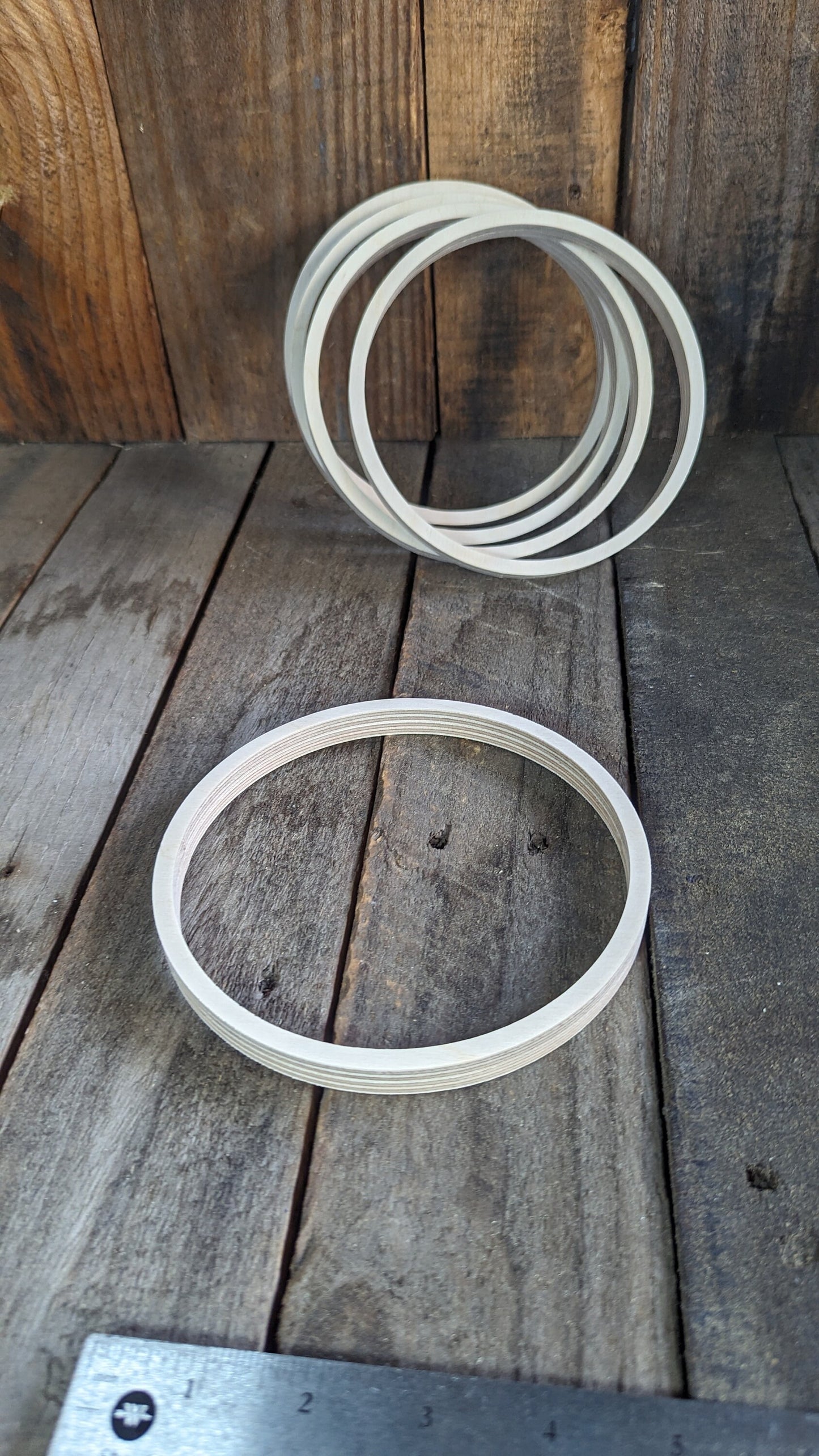 6" Wood Donut with 5.5" hole, BALTIC BIRCH - Wooden Circles, Blank Circles, Unfinished, Circular Wood, Ring Shape, DIY Crafting Supplies