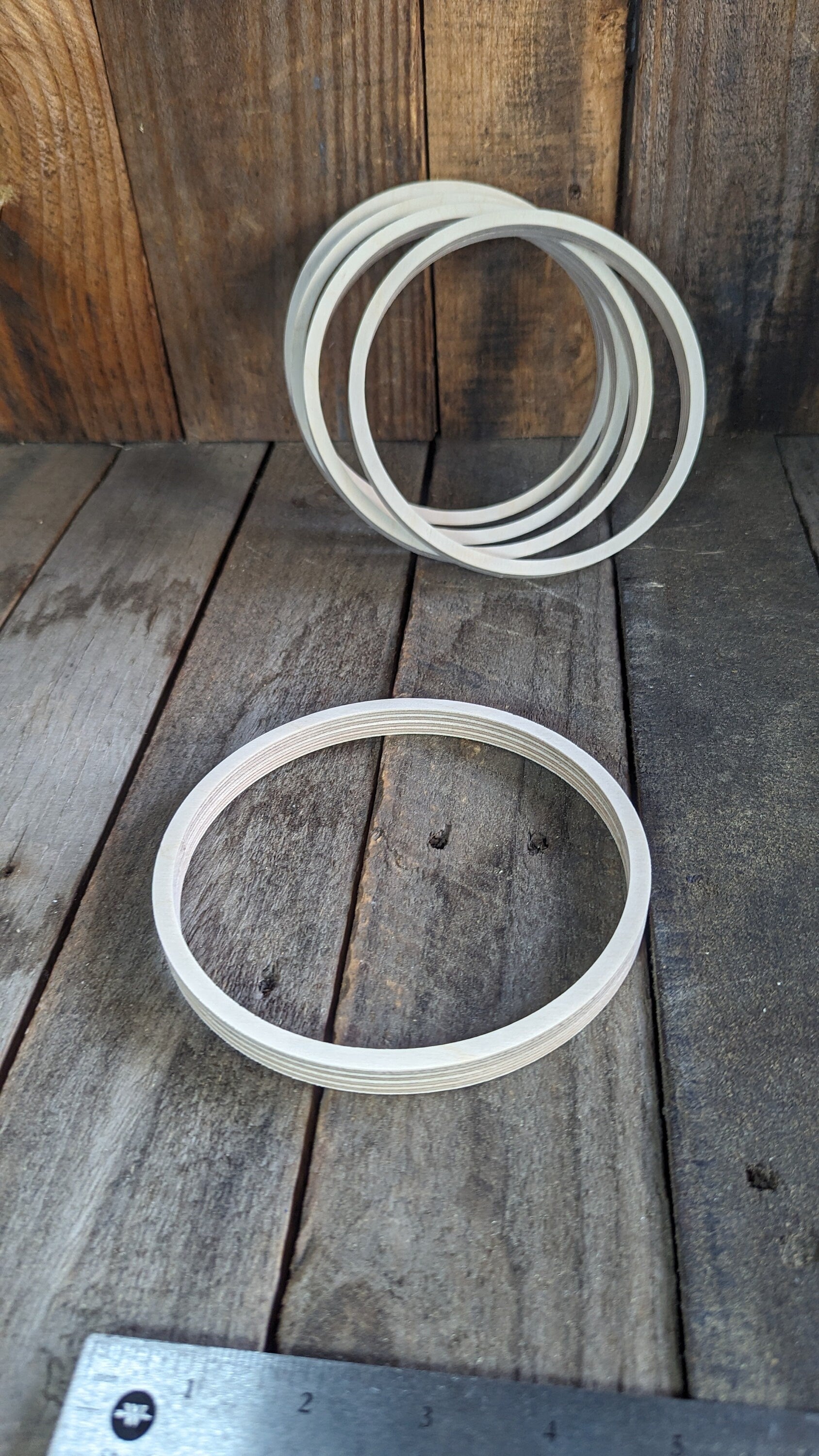 6" Wood Donut with 5.5" hole, BALTIC BIRCH - Wooden Circles, Blank Circles, Unfinished, Circular Wood, Ring Shape, DIY Crafting Supplies