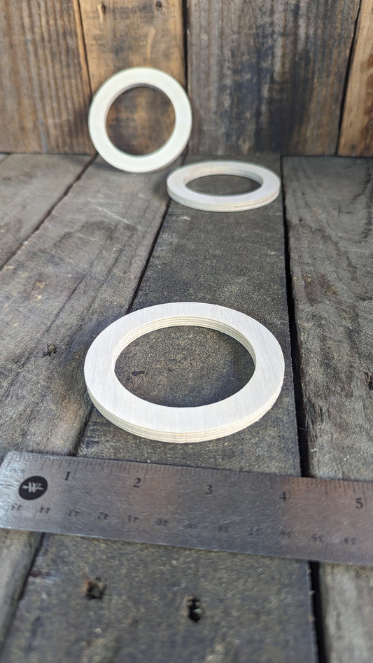 3.5" (3 1/2") Wood Donut, 2.5" center hole - BALTIC BIRCH - Wooden Circles, Unfinished Wooden Circles, Round Circles, Circular Wood, Ring