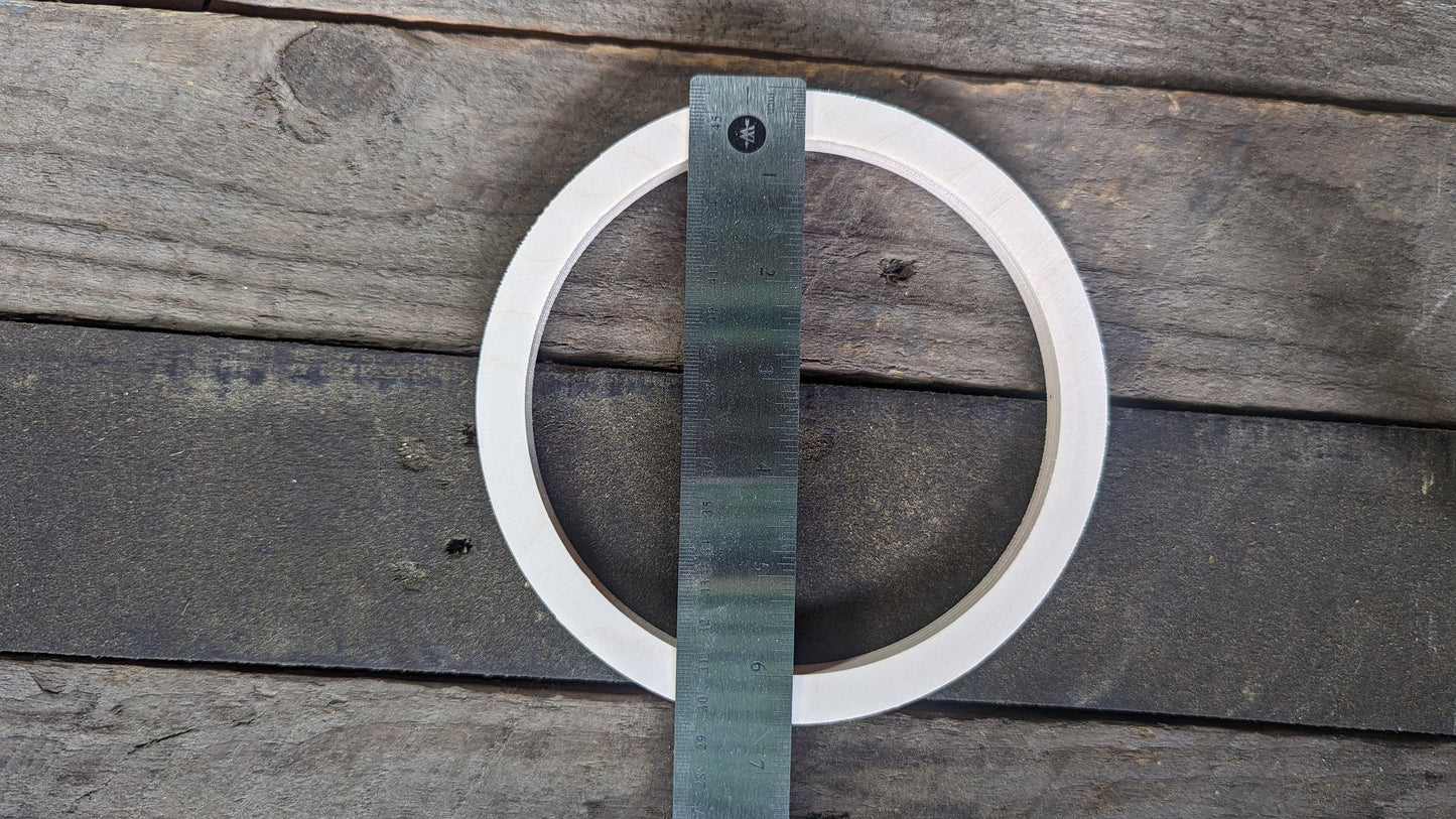 6.5" Baltic Birch Wood Donut, 5.5" Center Hole, DIY Crafting Supplies