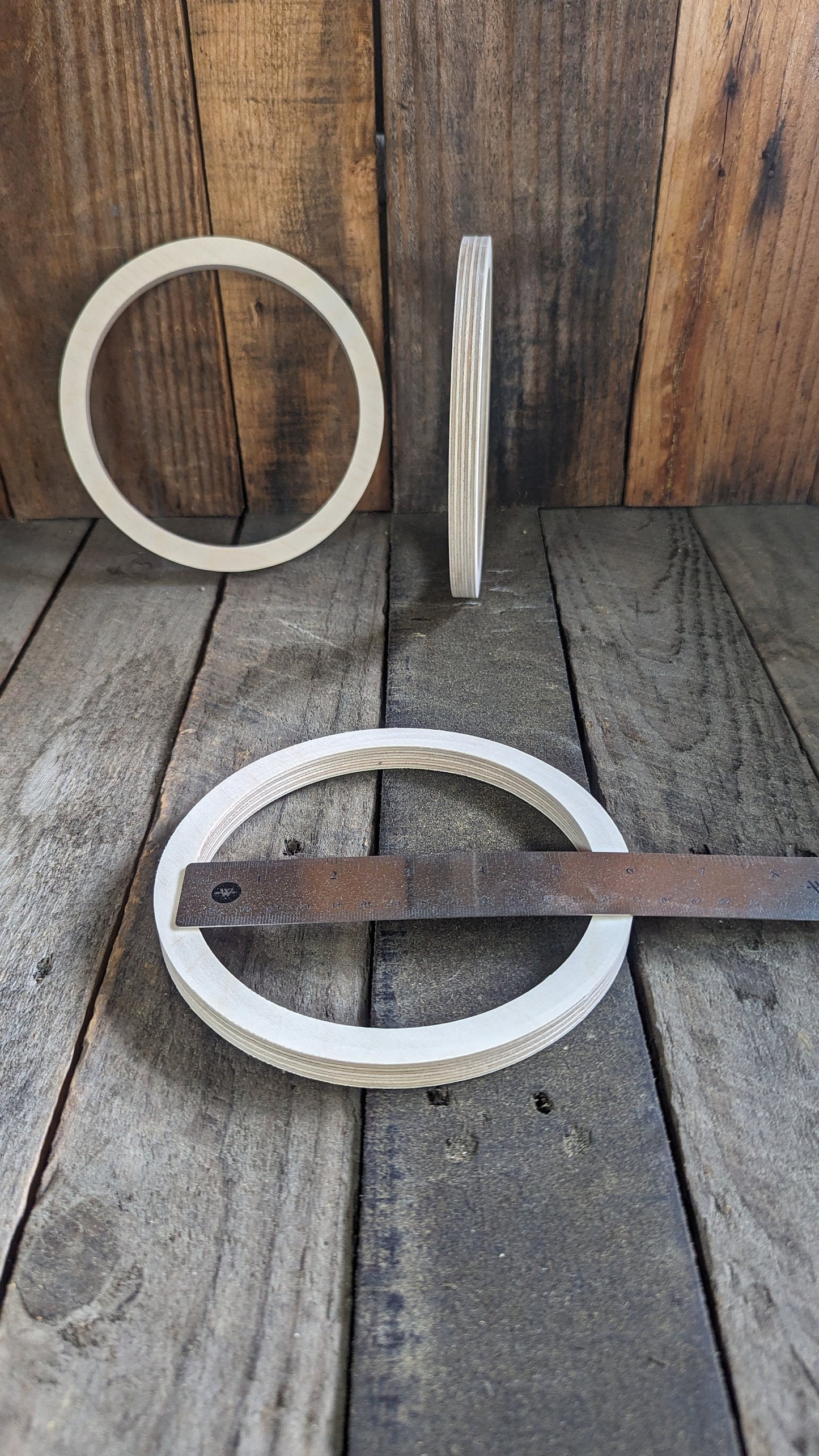 6.5" Wood Donut with 5.5" hole, BALTIC BIRCH - Wooden Circles, Blank Circles, Unfinished, Circular Wood, Ring Shape, DIY Crafting Supplies
