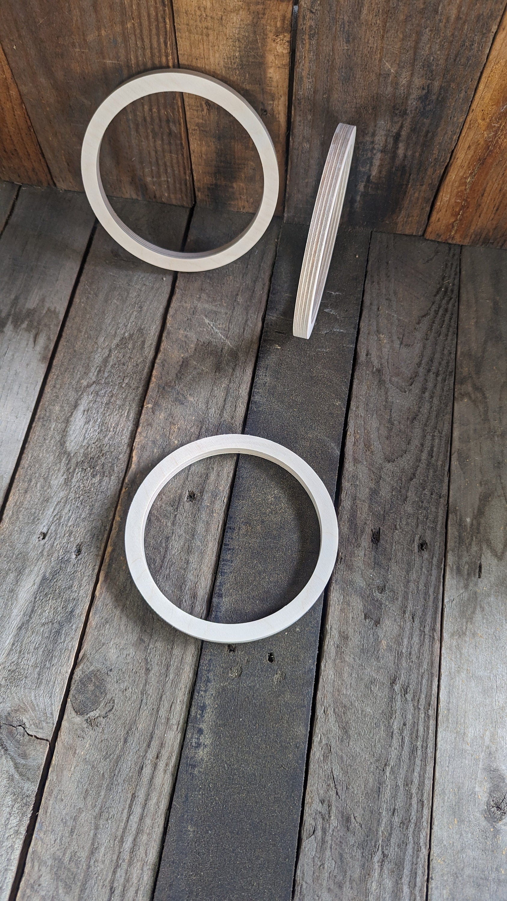 6.5" Baltic Birch Wood Donut, 5.5" Center Hole, DIY Crafting Supplies