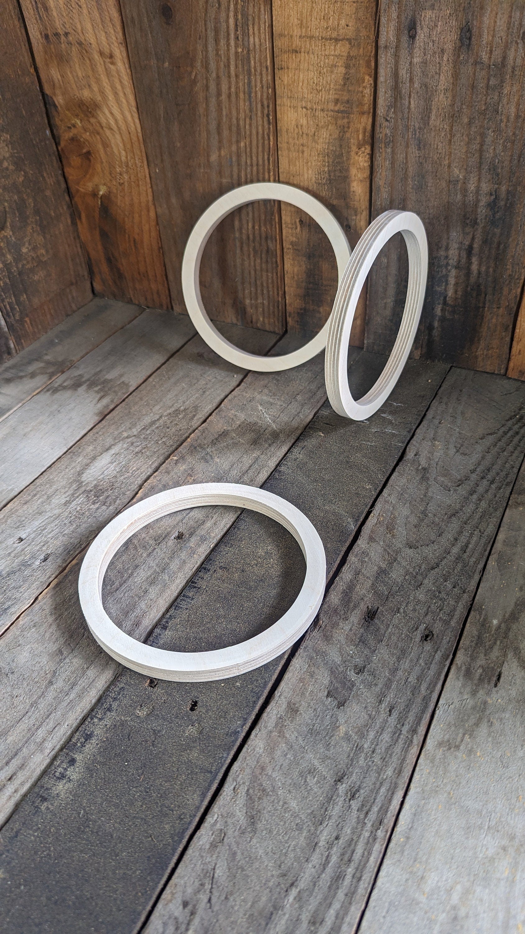 6.5" Wood Donut with 5.5" hole, BALTIC BIRCH - Wooden Circles, Blank Circles, Unfinished, Circular Wood, Ring Shape, DIY Crafting Supplies
