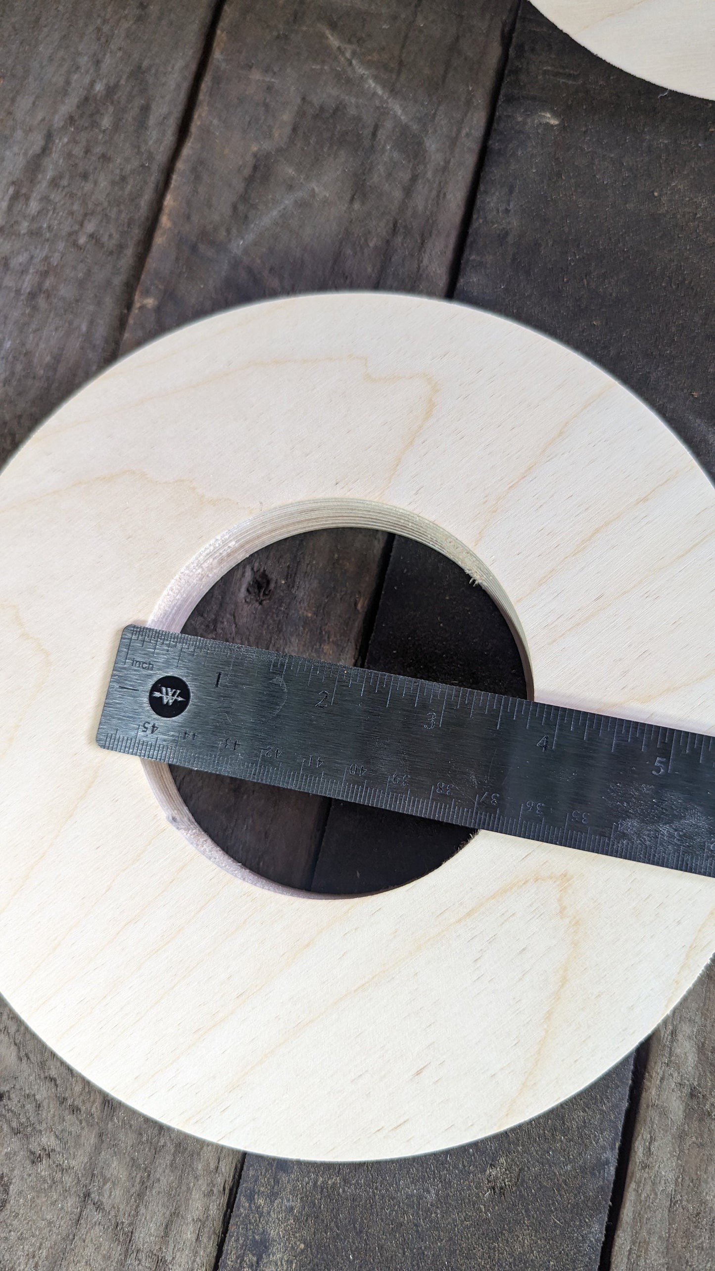 8" Wood Donut Ring with 3.75" (3 - 3/4") center hole, BALTIC BIRCH Wooden Circles, Unfinished Wooden Circles, Round Circles, Circular Wood