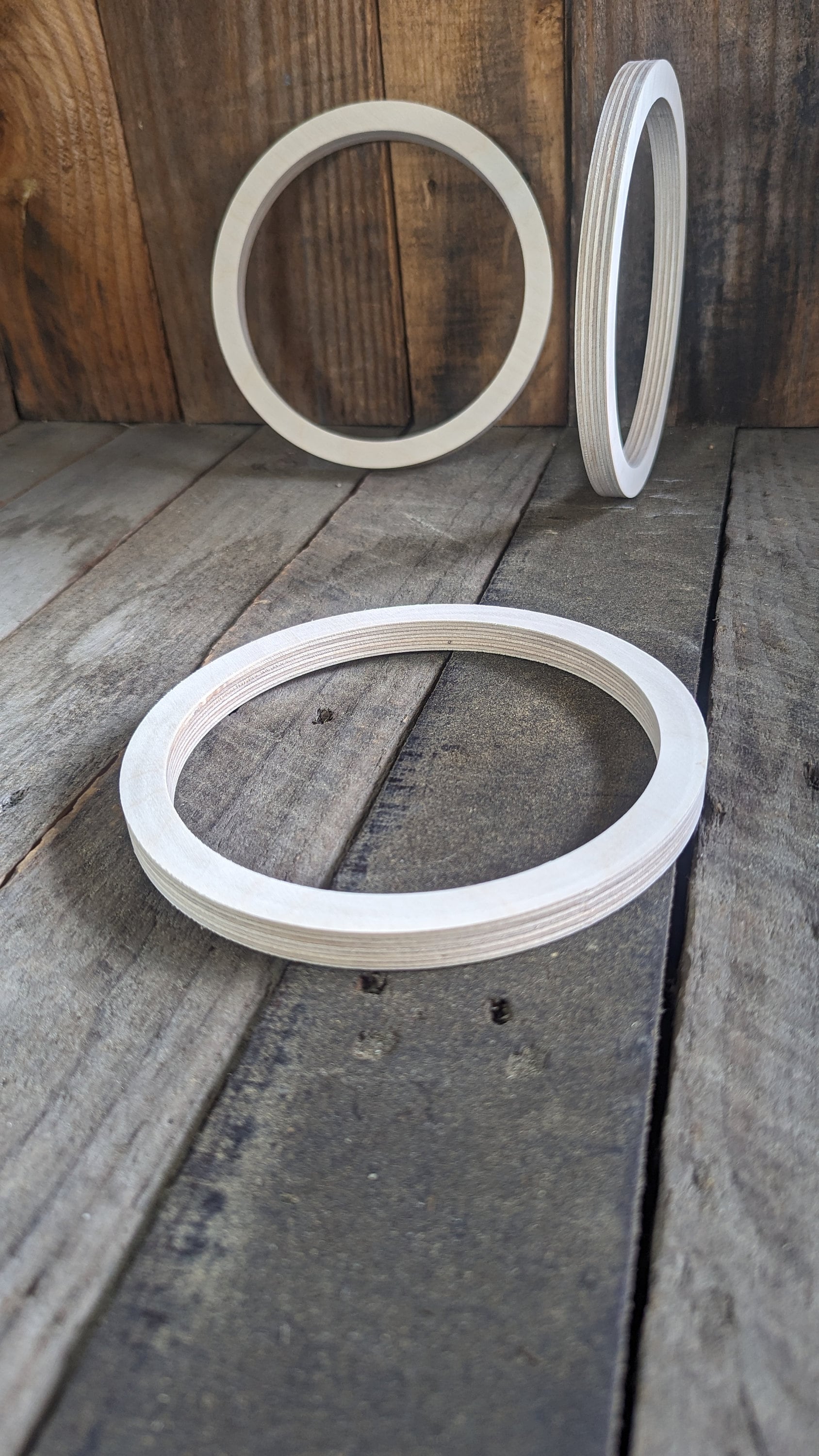 6.5" Baltic Birch Wood Donut, 5.5" Center Hole, DIY Crafting Supplies