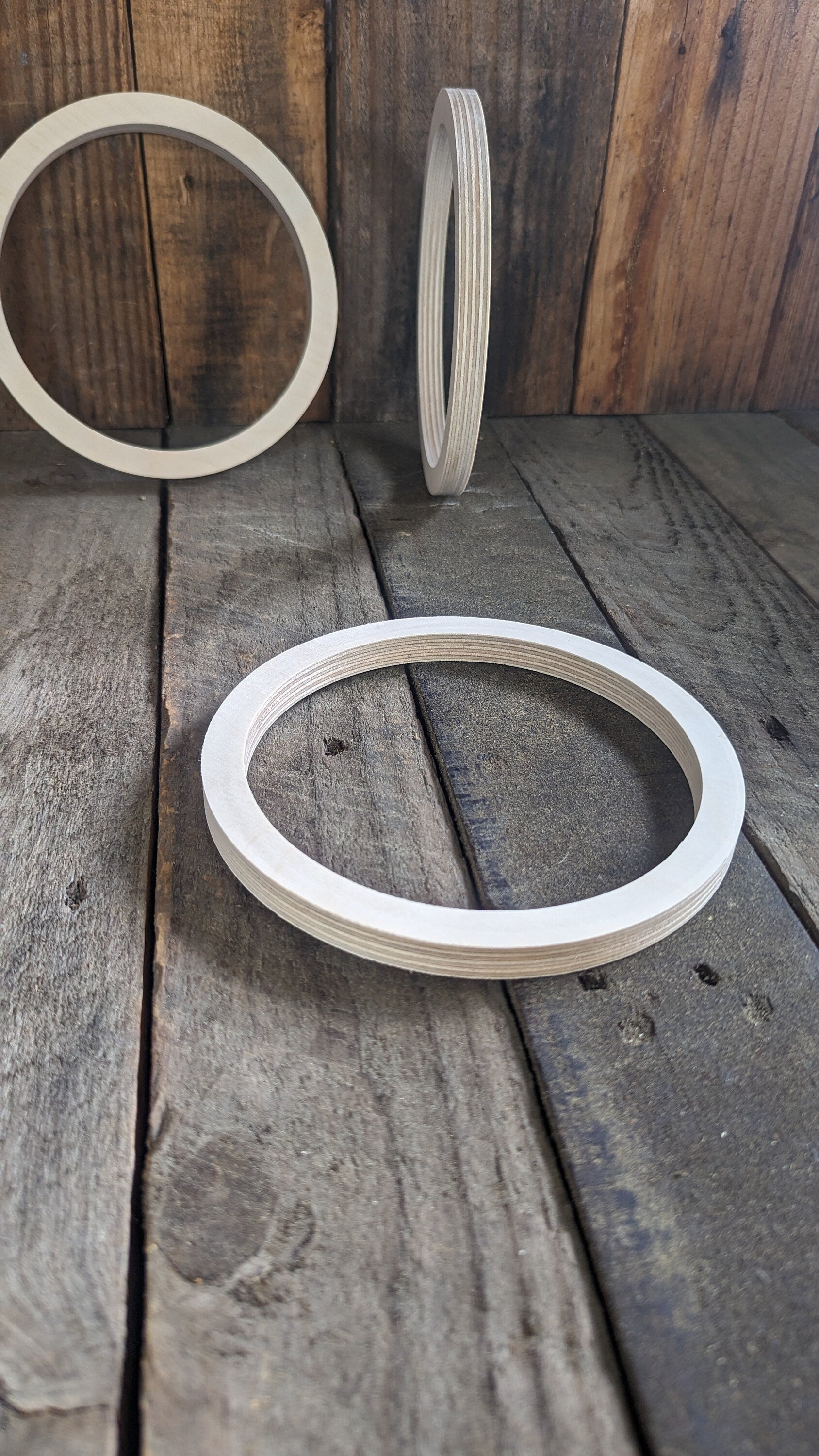 6.5" Baltic Birch Wood Donut, 5.5" Center Hole, DIY Crafting Supplies