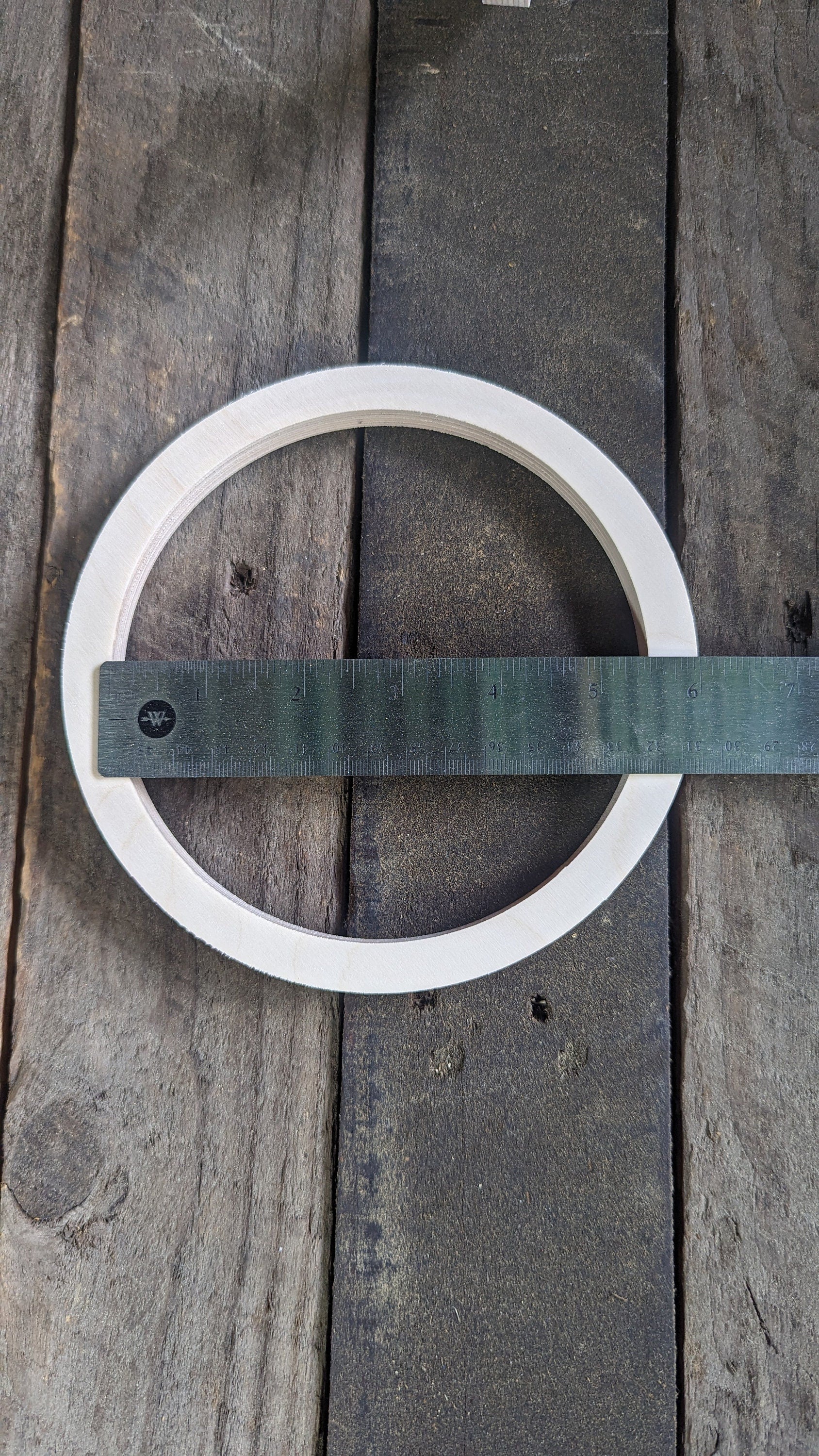 6.5" Wood Donut with 5.5" hole, BALTIC BIRCH - Wooden Circles, Blank Circles, Unfinished, Circular Wood, Ring Shape, DIY Crafting Supplies