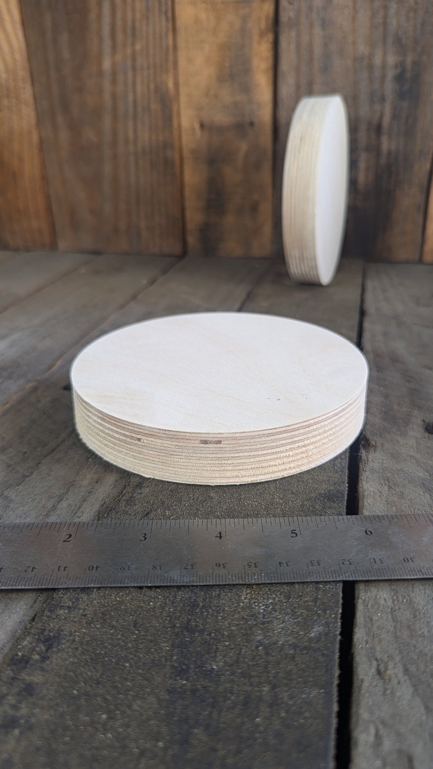 5.375" (5 3/8")Wood Circle Disc Plaques, BALTIC BIRCH - Wooden Circles, Blank Circles, Unfinished Wooden Circle, Circular Wood