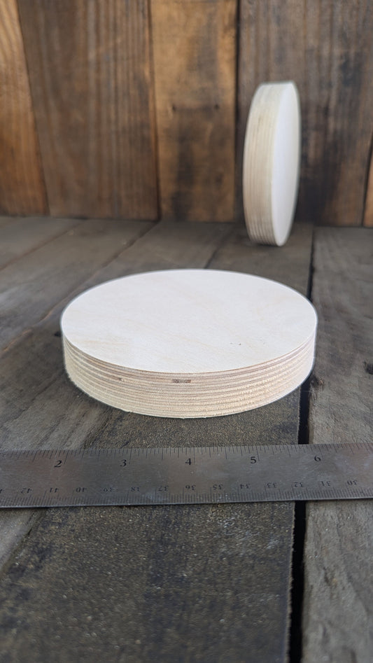 5.375" (5 3/8")Wood Circle Disc Plaques, BALTIC BIRCH - Wooden Circles, Blank Circles, Unfinished Wooden Circle, Circular Wood