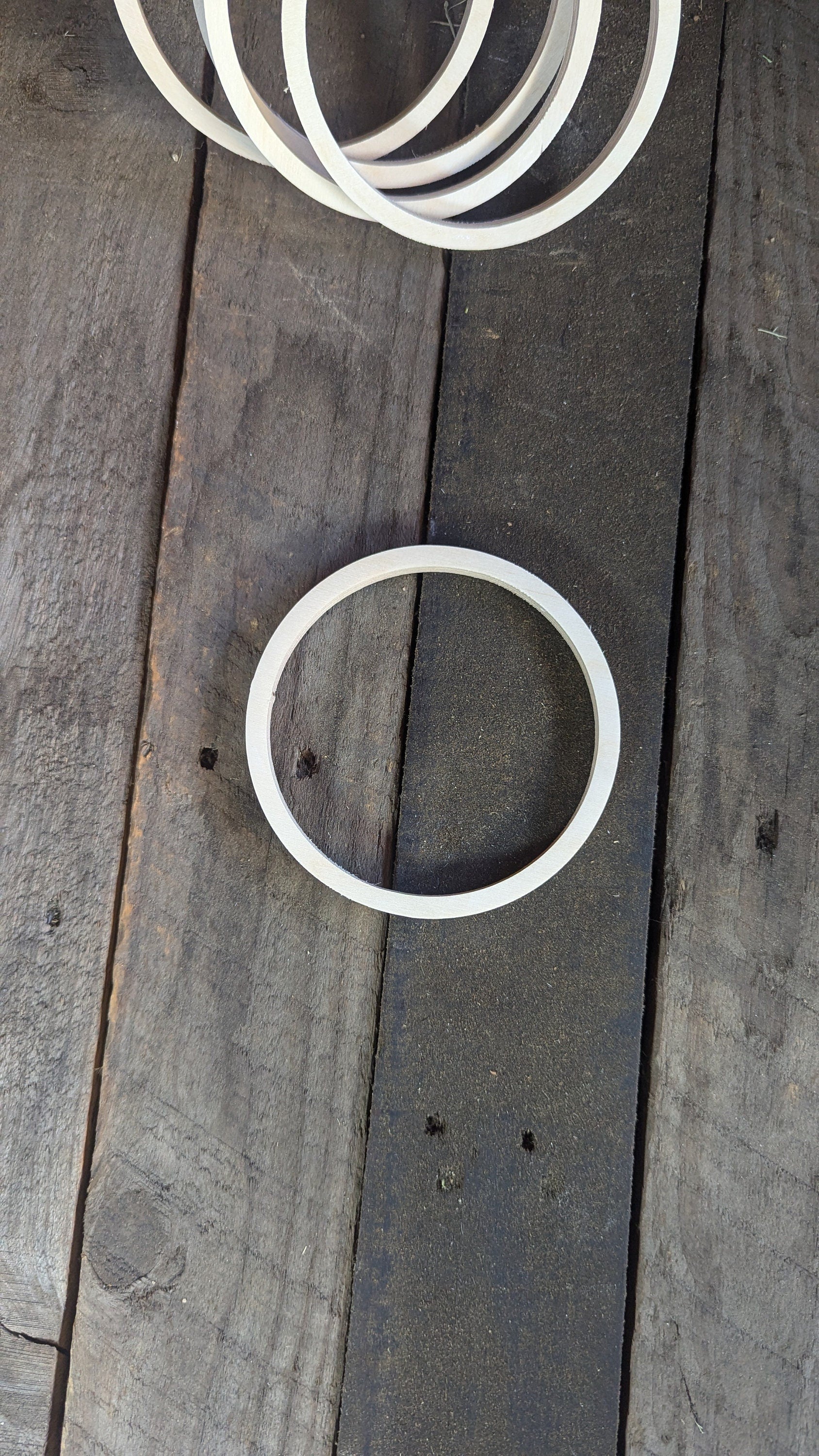 4.75" (4-3/4") Wood Donut, 4.1875" (3-3/16")center hole - BALTIC BIRCH - Wooden Circles, Unfinished Wooden Ring, Circular Wood, Ring, craft