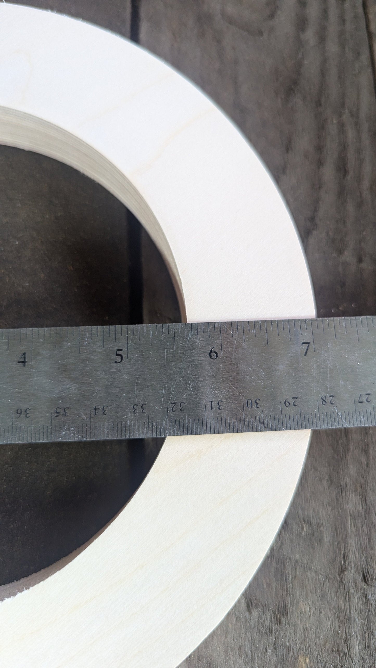 8.5" (8 1/2") Wood Donut Ring with 5.625" (5 5/8")center hole, BALTIC BIRCH Wooden Circles, Unfinished Wooden Circles, Circular Wood