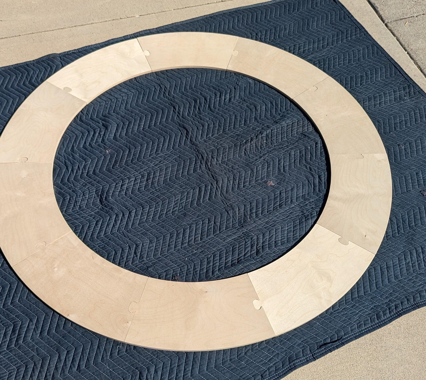60" Baltic Birch Wood Donut Ring, 42" Center Hole, Unfinished Wooden Circle (10 Pieces)