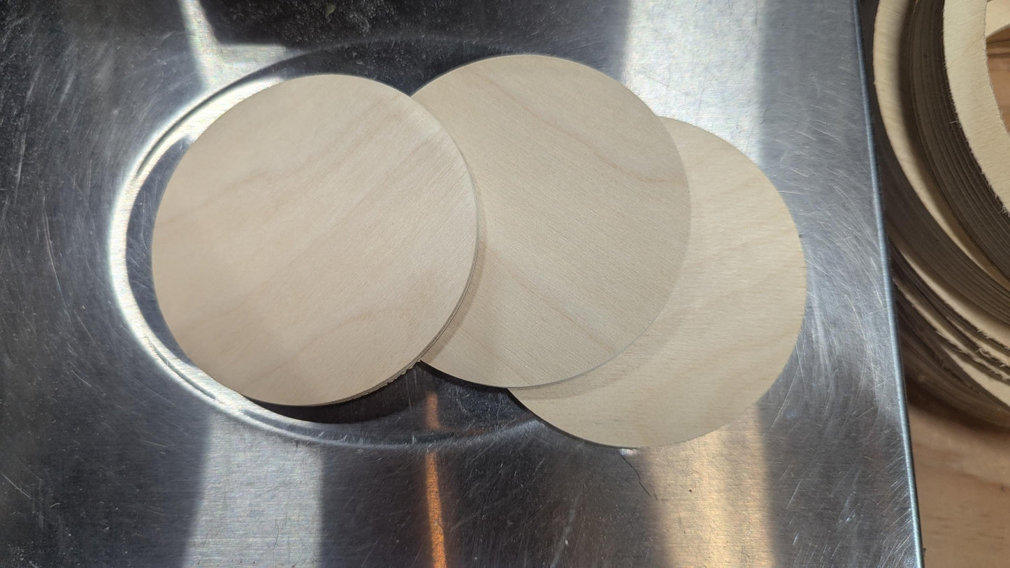3.875" (3 7/8") Wood Circle Disc Plaques, BALTIC BIRCH - Wooden Circles, Blank Circles, Unfinished Wooden Circles, Circular Wood