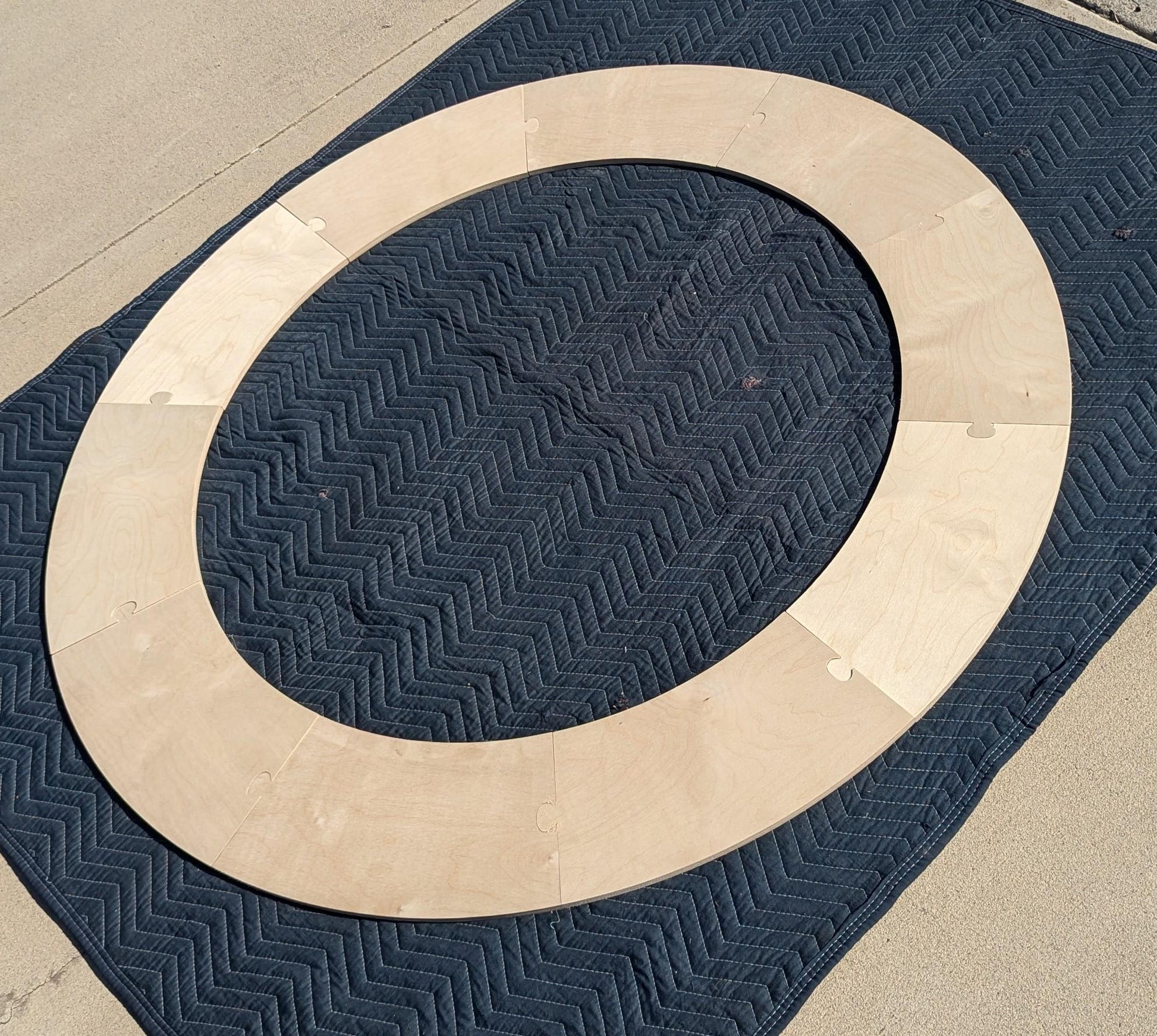 60" Baltic Birch Wood Donut Ring, 42" Center Hole, Unfinished Wooden Circle (10 Pieces)