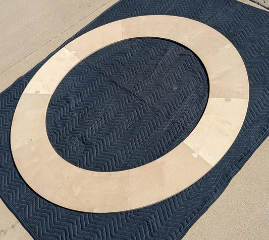 60" Baltic Birch Wood Donut Ring, 42" Center Hole, Unfinished Wooden Circle (10 Pieces)
