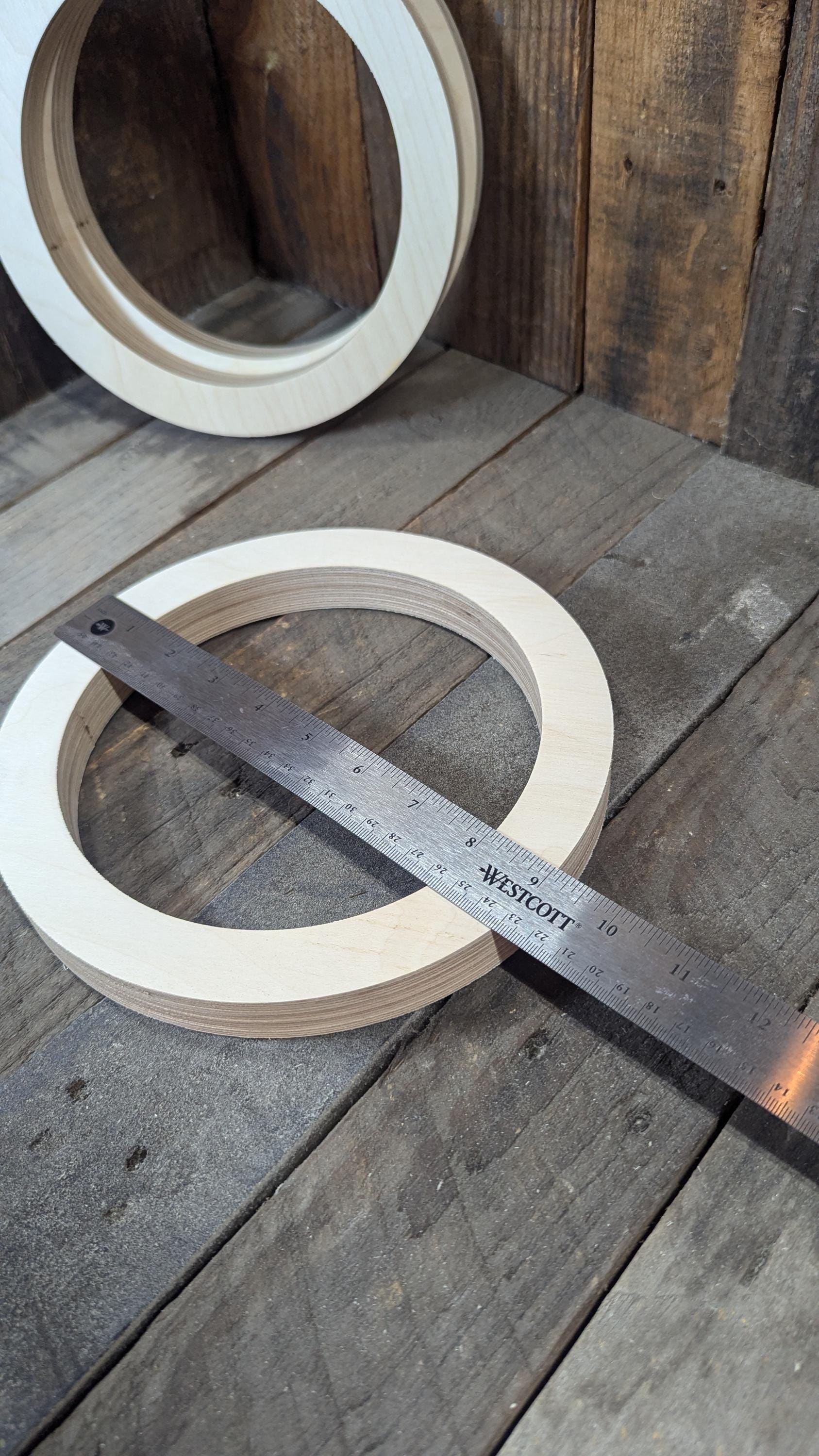 9" Baltic Birch Wood Donut Ring, 7" Center Hole, Craft Supply