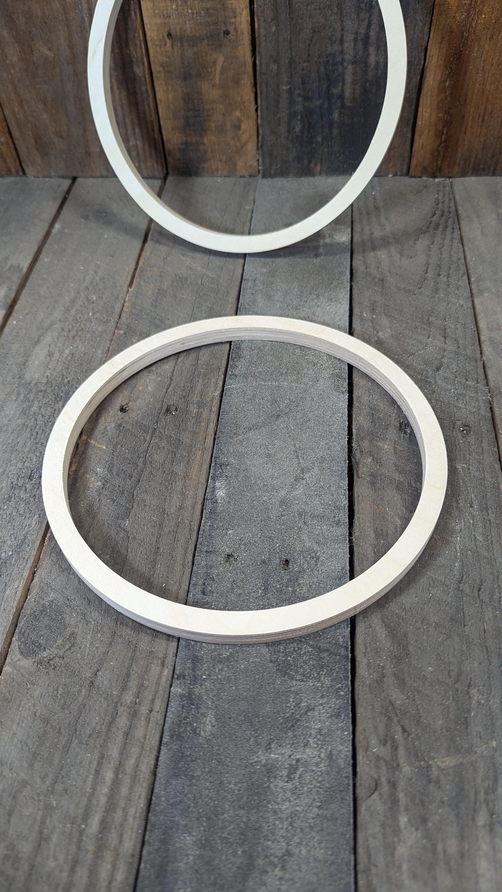 9.5" Baltic Birch Wood Donut Ring, 8.5" Center Hole, Unfinished Wooden Circles