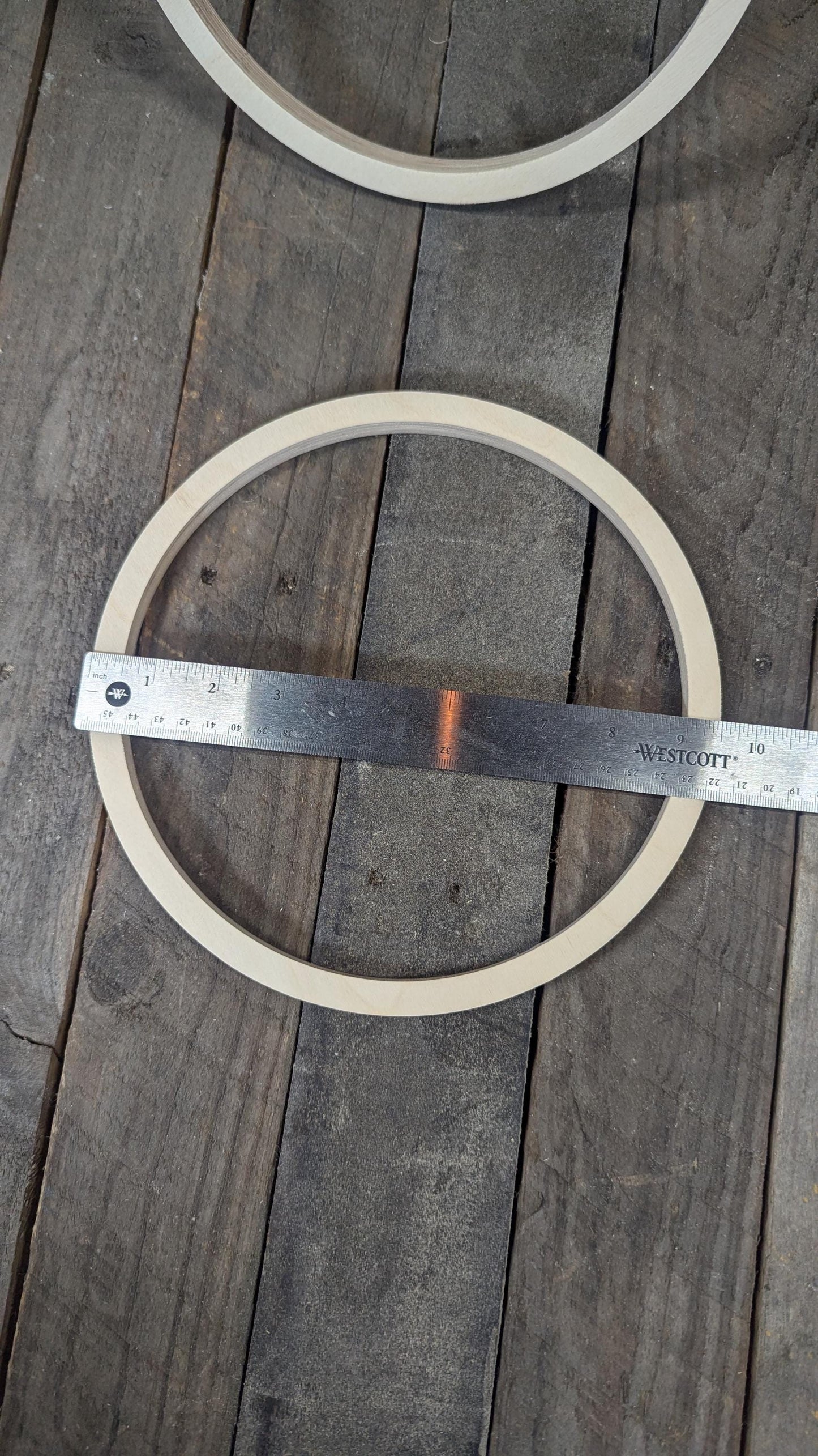 9.5" Baltic Birch Wood Donut Ring, 8.5" Center Hole, Unfinished Wooden Circles