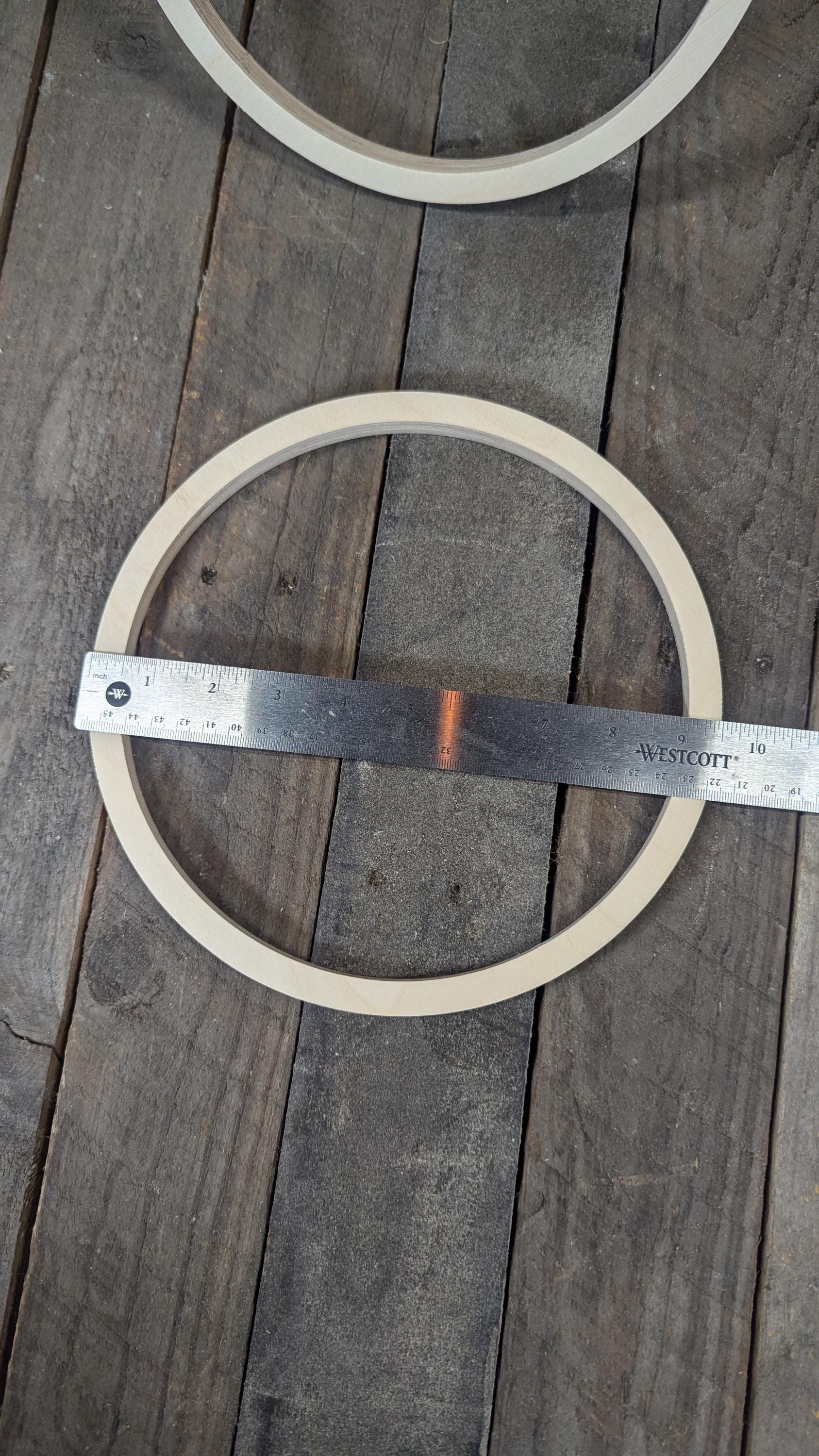9.5" Baltic Birch Wood Donut Ring, 8.5" Center Hole, Unfinished Wooden Circles