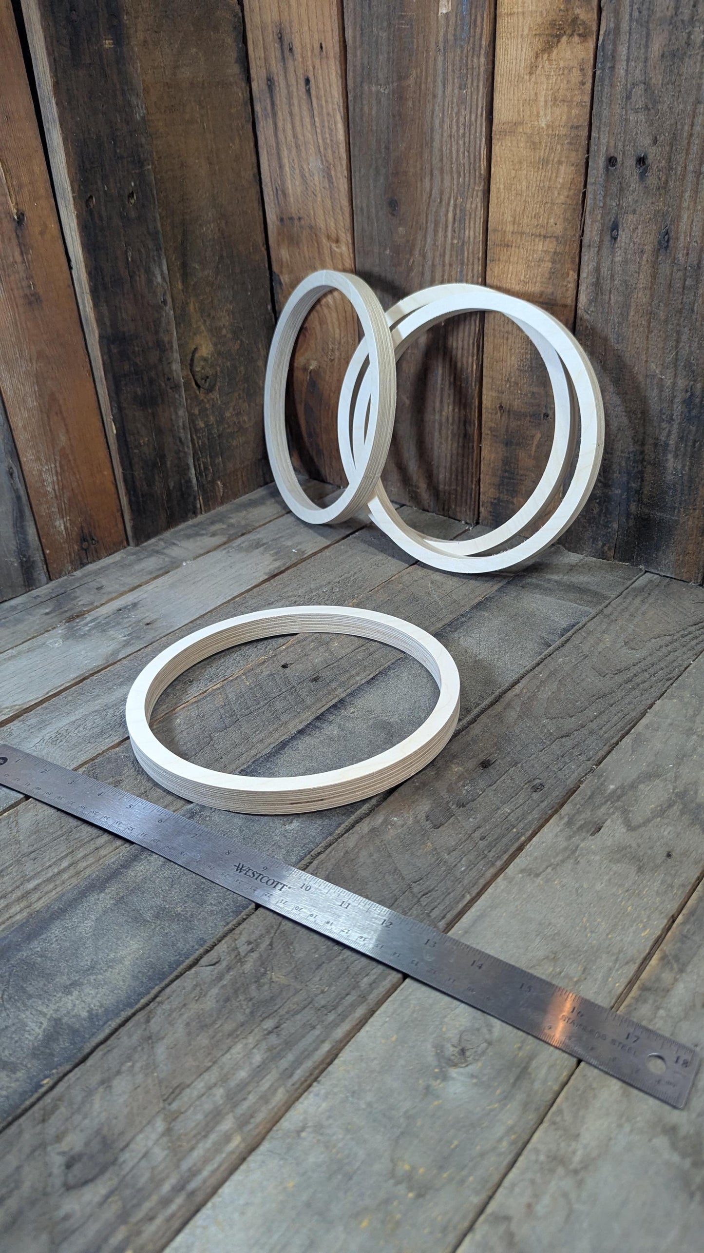 9" Baltic Birch Wood Donut Ring, 8" Center Hole, DIY Craft