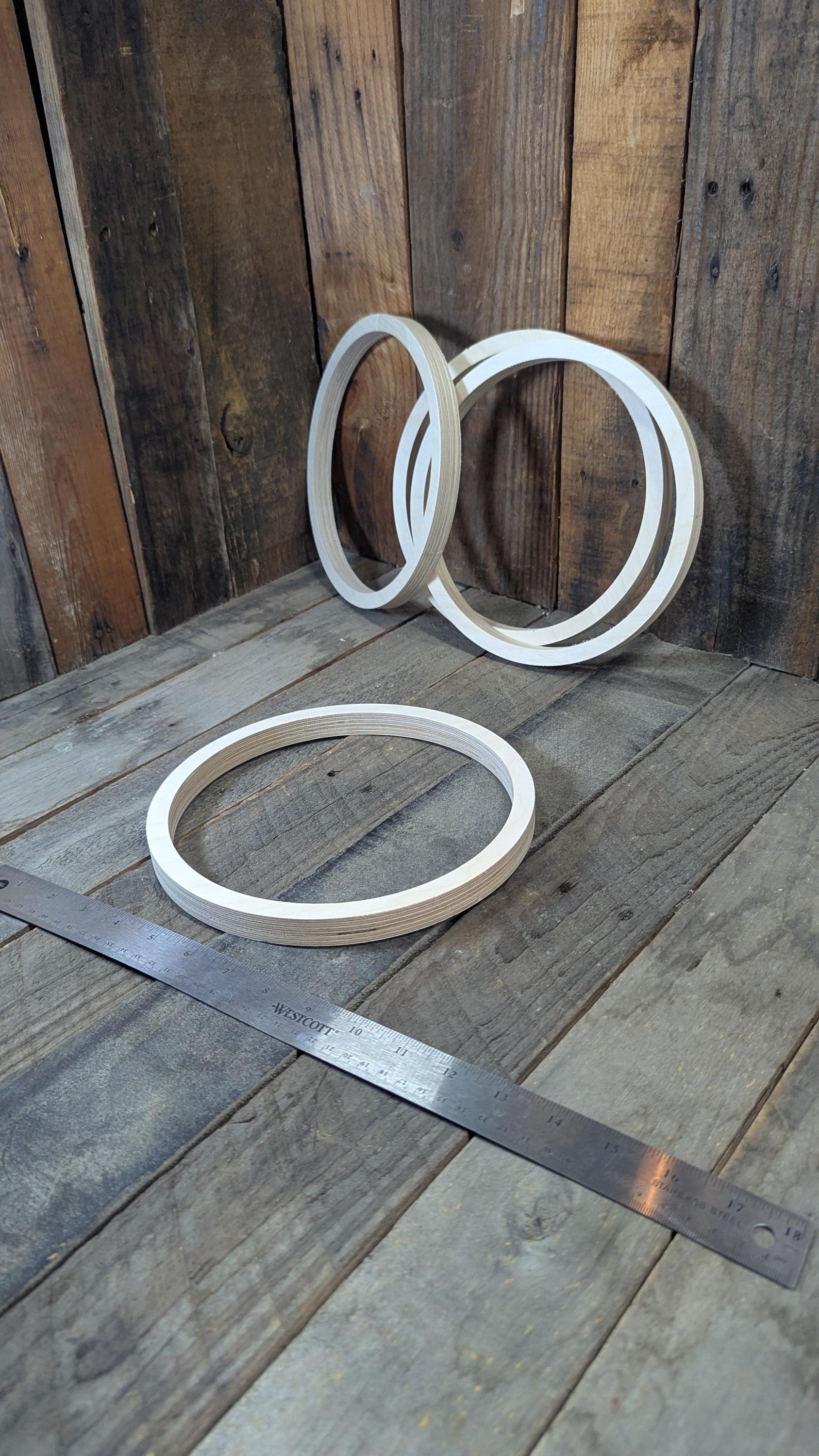 9" Baltic Birch Wood Donut Ring, 8" Center Hole, DIY Craft