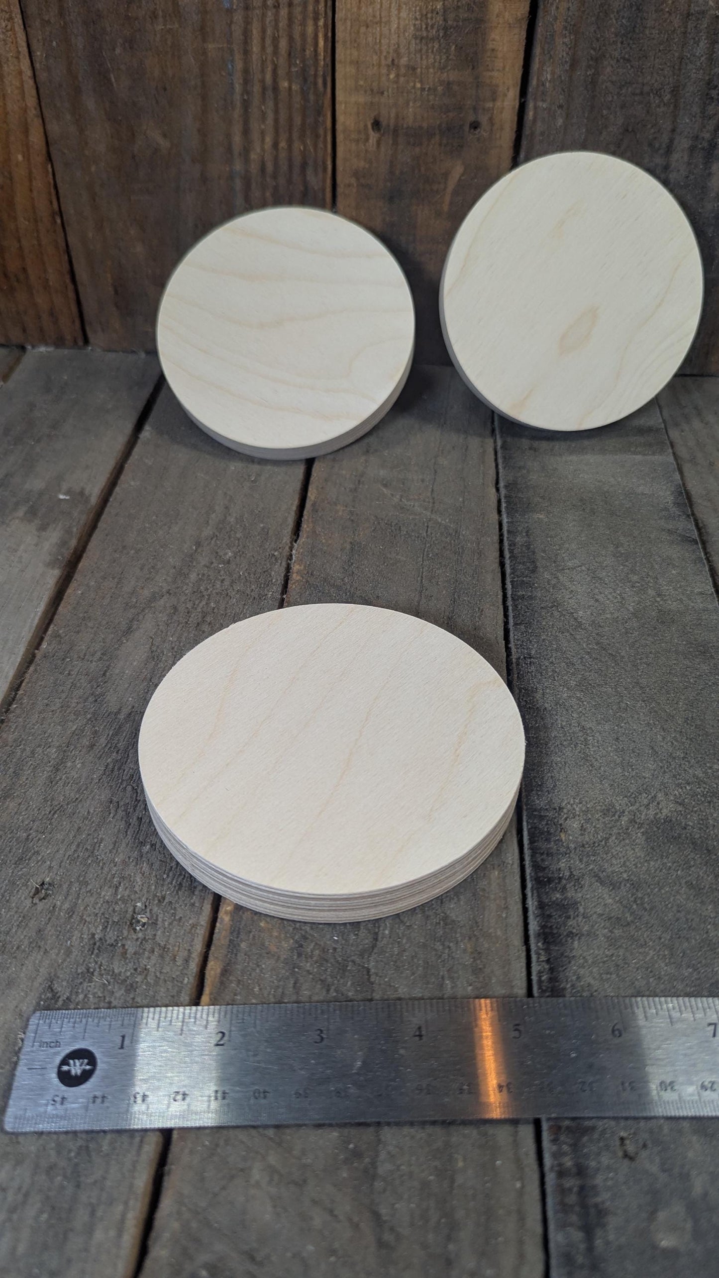 4.875" (4 7/8") Wood Circle Disc Plaques, BALTIC BIRCH - Wooden Circles, Blank Circles, DIY Crafting Supplies
