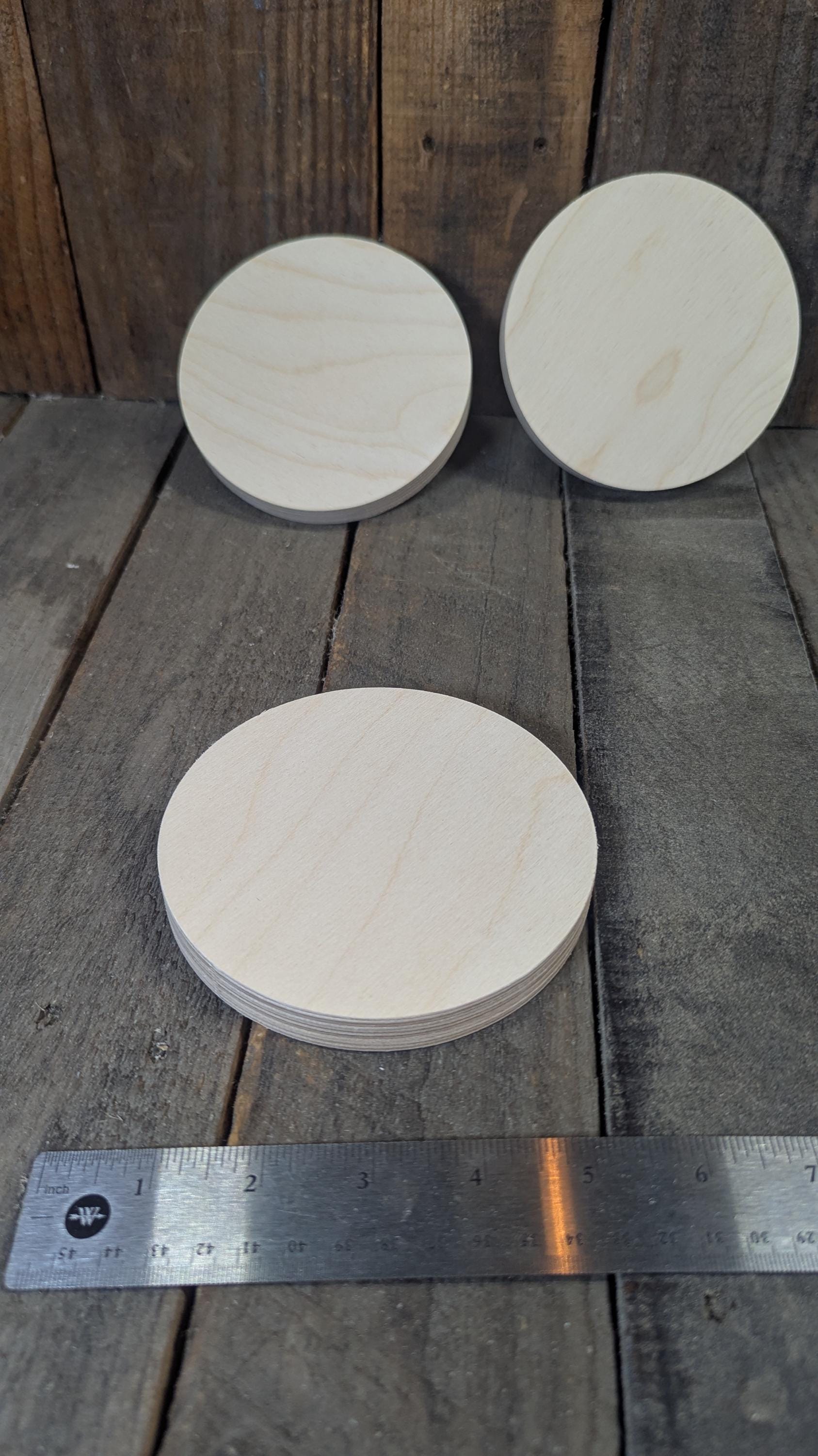 4.875" (4 7/8") Wood Circle Disc Plaques, BALTIC BIRCH - Wooden Circles, Blank Circles, DIY Crafting Supplies