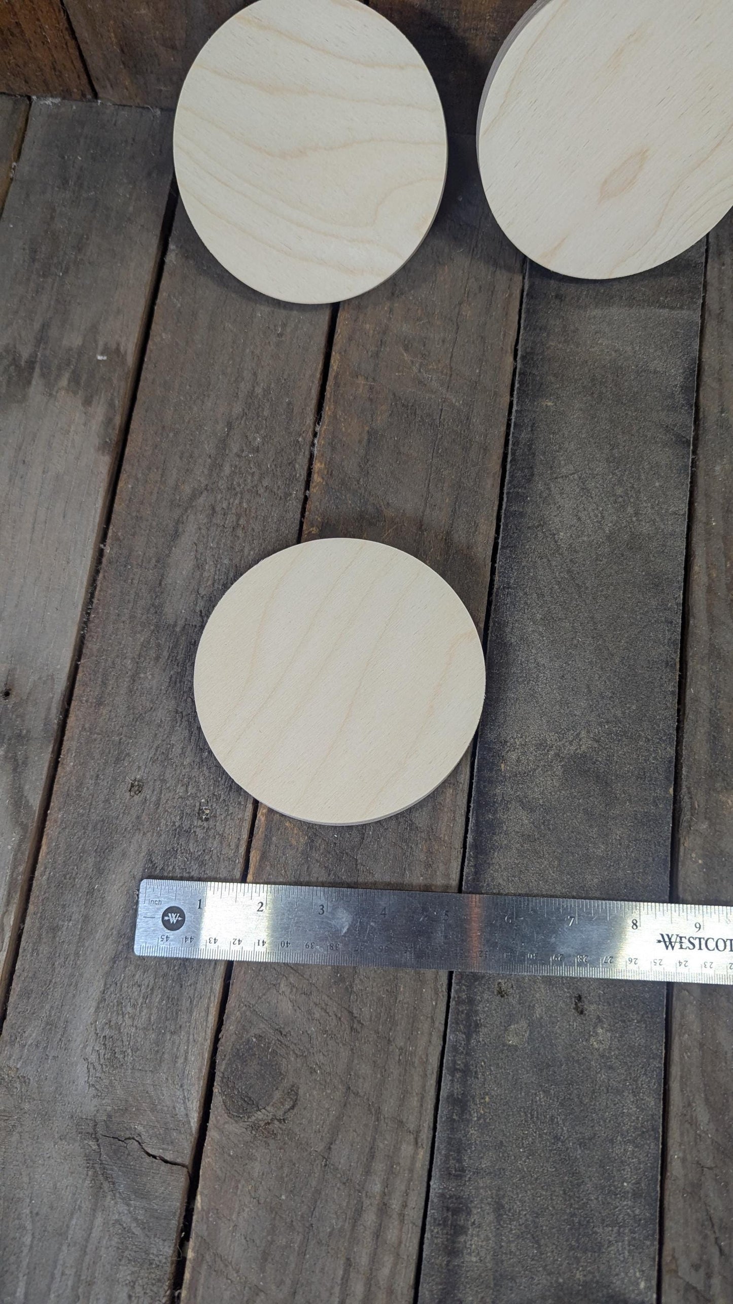 4.875" (4 7/8") Wood Circle Disc Plaques, BALTIC BIRCH - Wooden Circles, Blank Circles, DIY Crafting Supplies