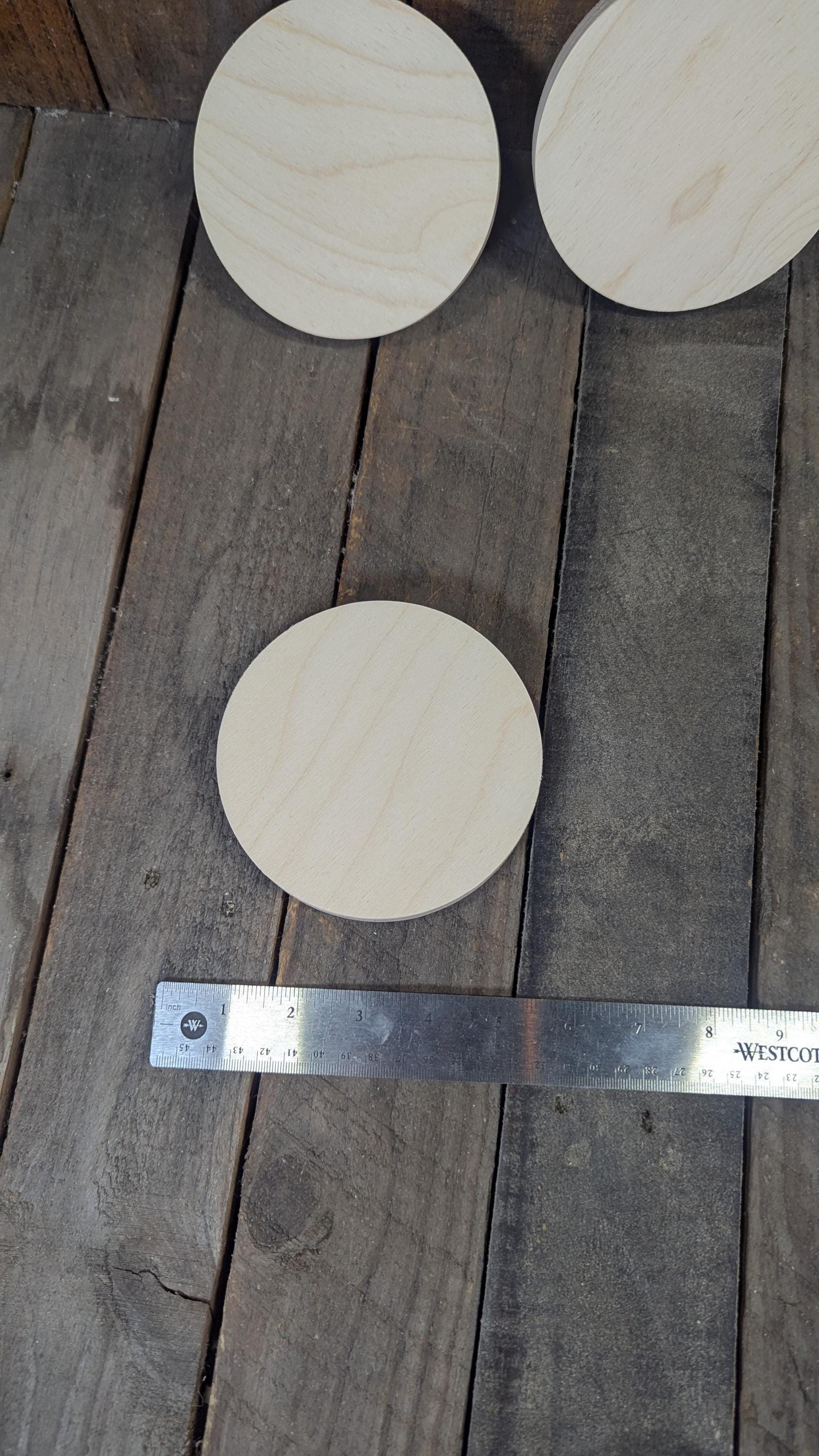 4.875" (4 7/8") Wood Circle Disc Plaques, BALTIC BIRCH - Wooden Circles, Blank Circles, DIY Crafting Supplies