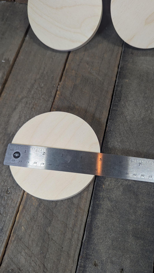 4.875" (4 7/8") Wood Circle Disc Plaques, BALTIC BIRCH - Wooden Circles, Blank Circles, DIY Crafting Supplies