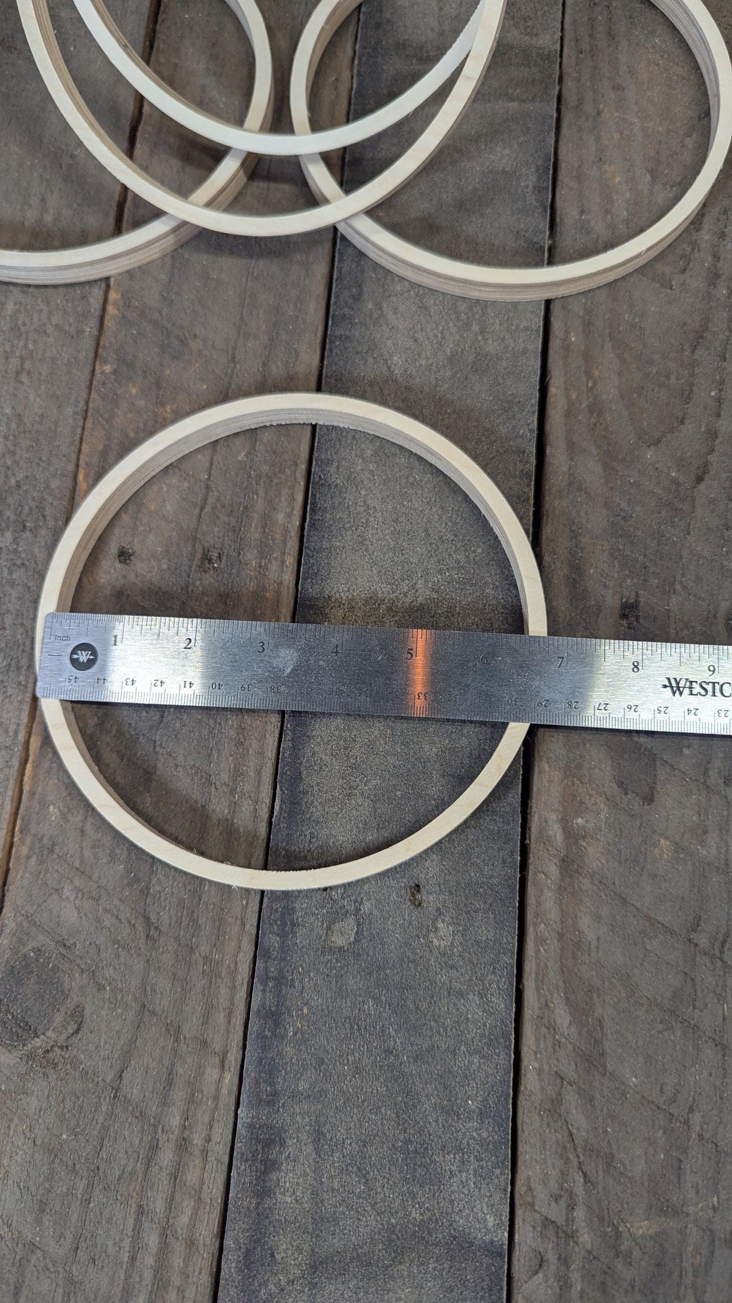 7" Wood Circle Disc with 6.5" center hole, BALTIC BIRCH Wooden Circles, Blank Circles, Unfinished Wooden Circles, Circular Wood