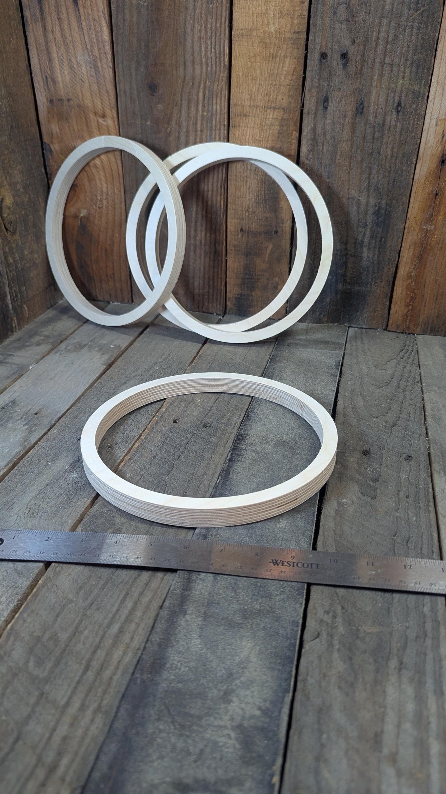 9" Baltic Birch Wood Donut Ring, 8" Center Hole, DIY Craft