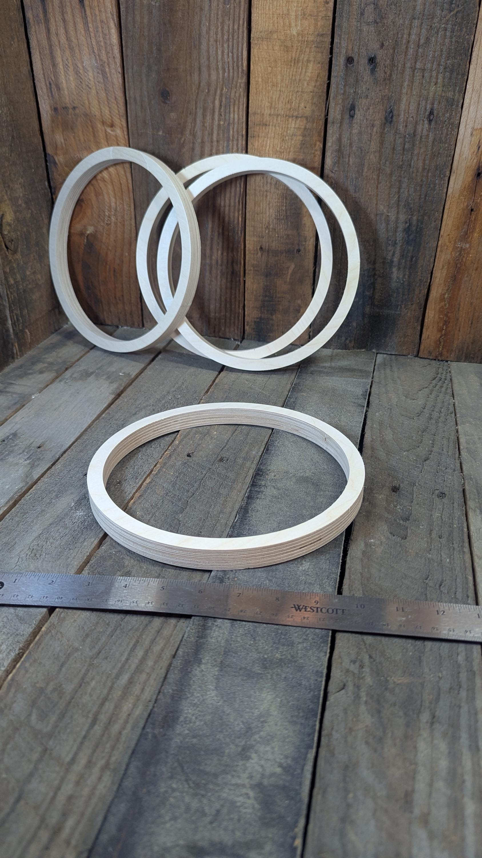9" Baltic Birch Wood Donut Ring, 8" Center Hole, DIY Craft