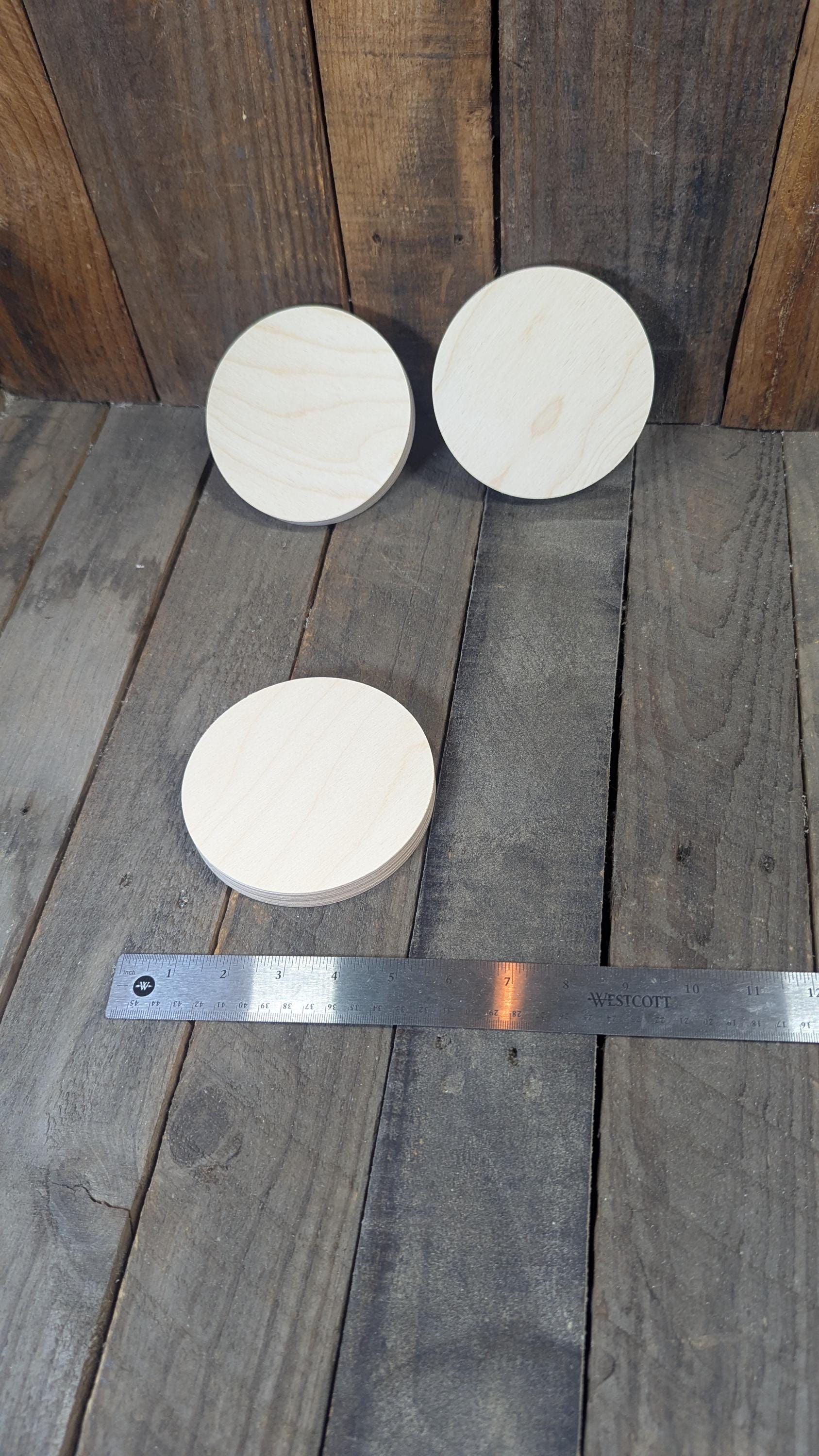 4.875" (4 7/8") Wood Circle Disc Plaques, BALTIC BIRCH - Wooden Circles, Blank Circles, DIY Crafting Supplies